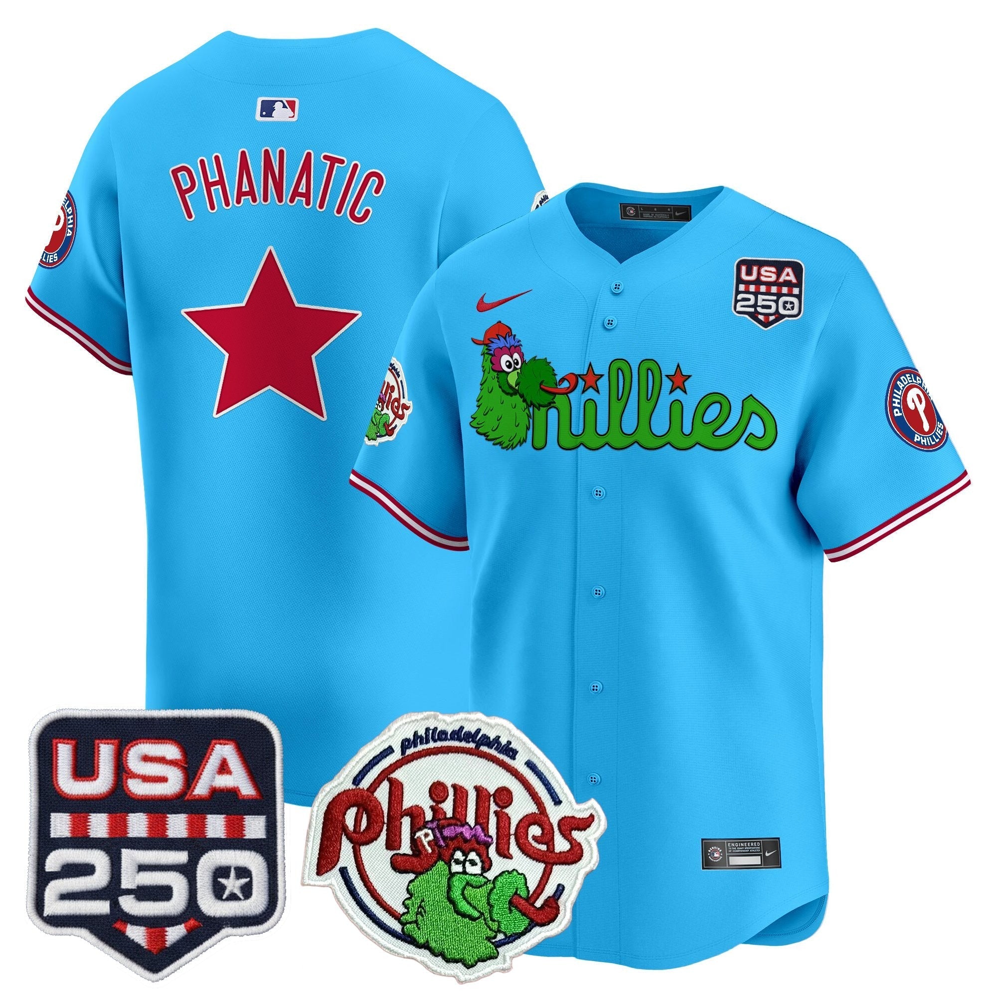 PHI Phanatic & 250America Patch Vapor Premier Limited Jersey - All Stitched