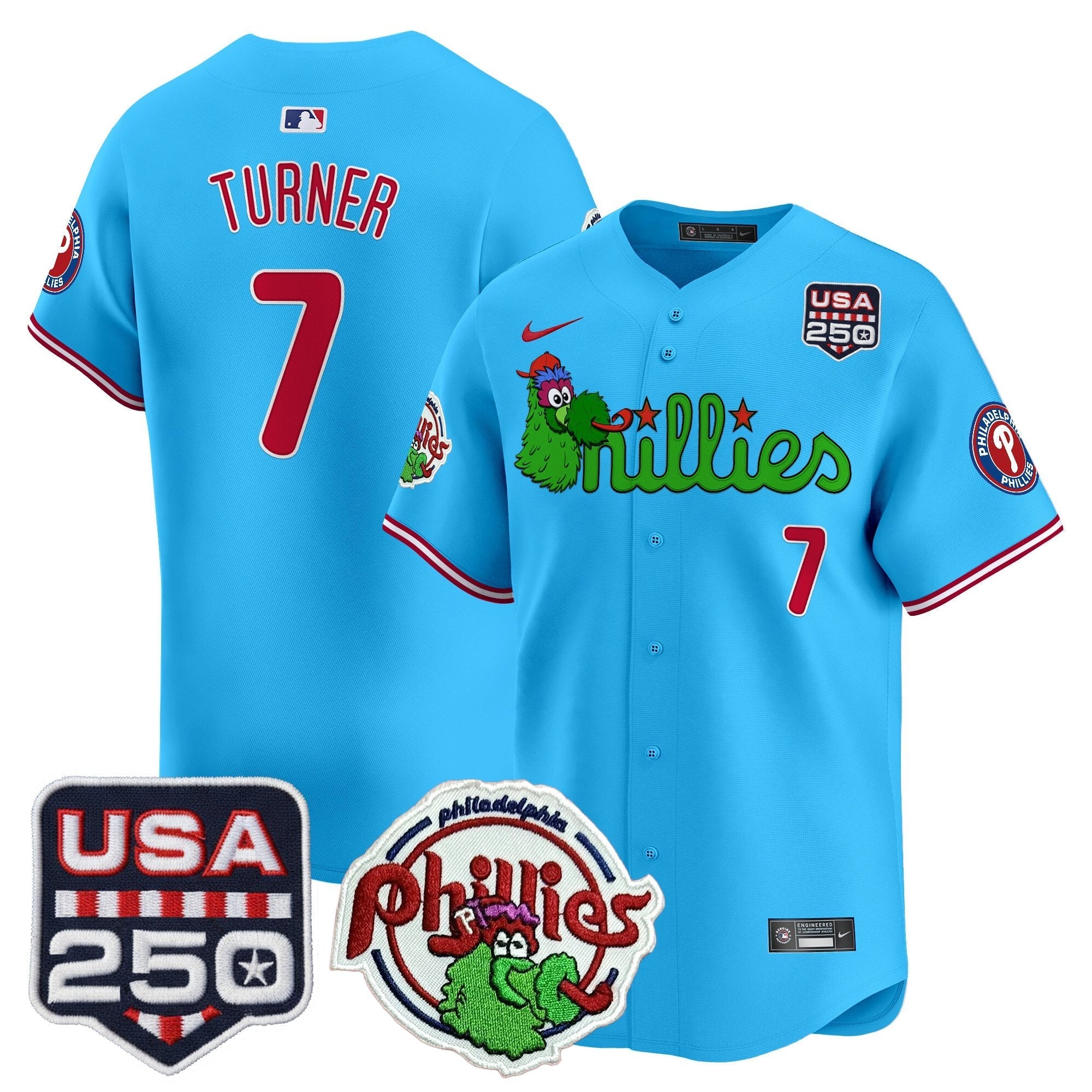 PHI Phanatic & 250America Patch Vapor Premier Limited Jersey - All Stitched