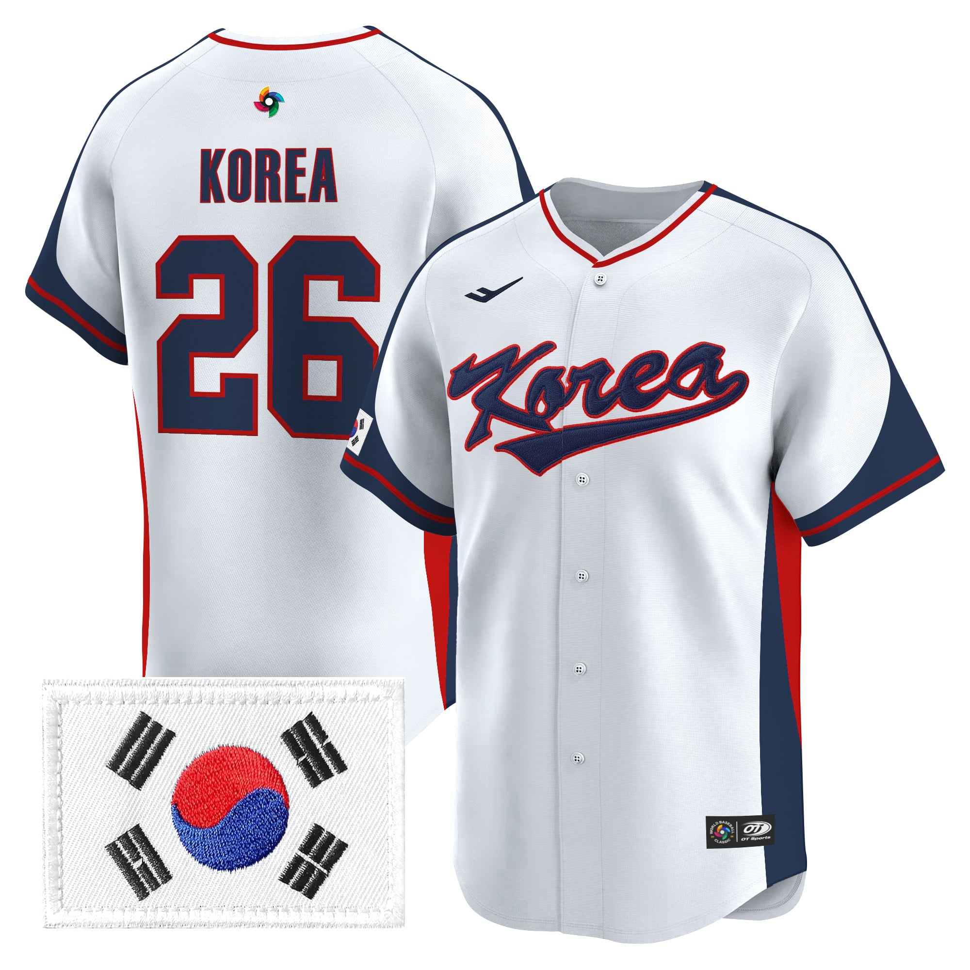 Team Korea 2026 World Baseball Classic Vapor Premier Jersey - All Stitched