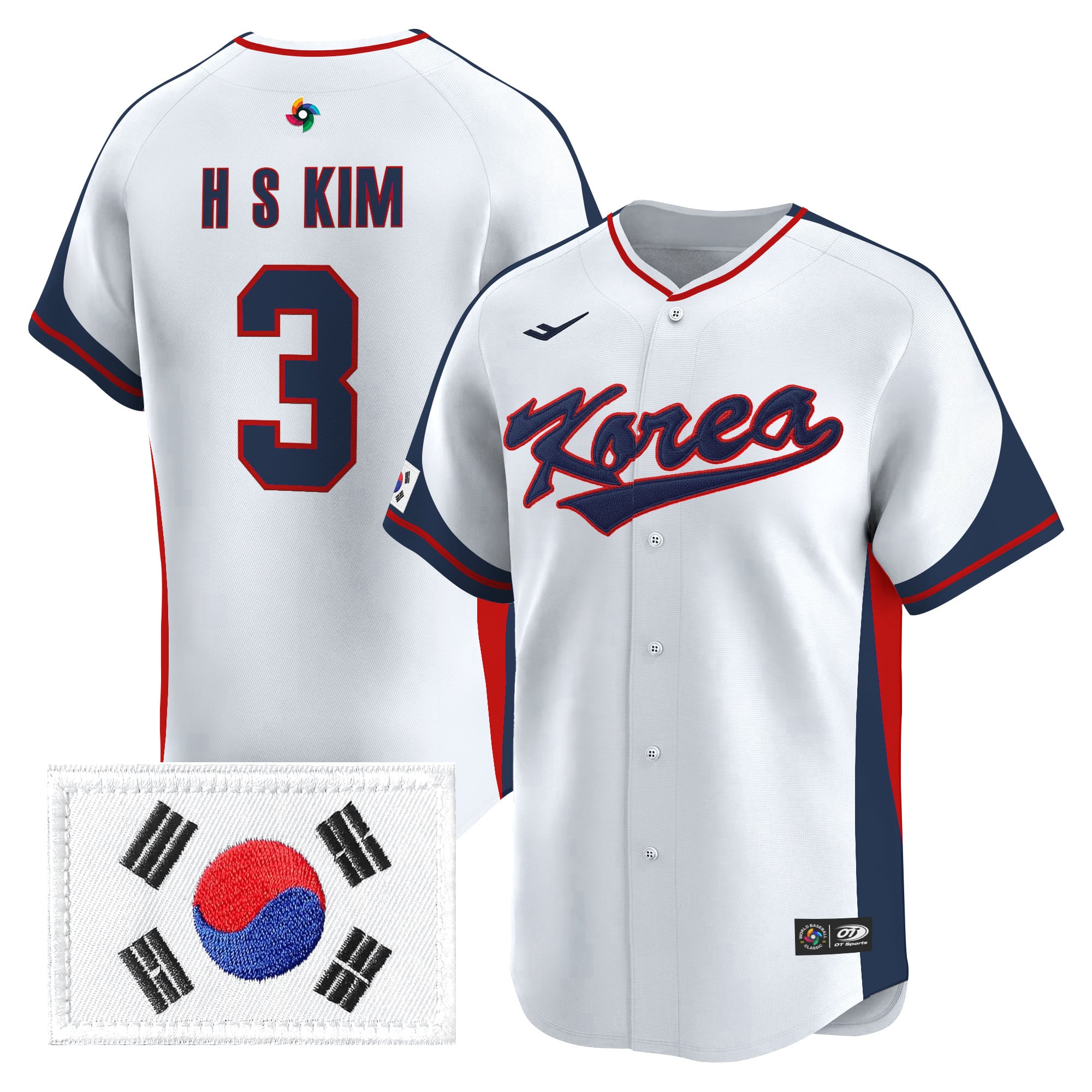Team Korea 2026 World Baseball Classic Vapor Premier Jersey - All Stitched