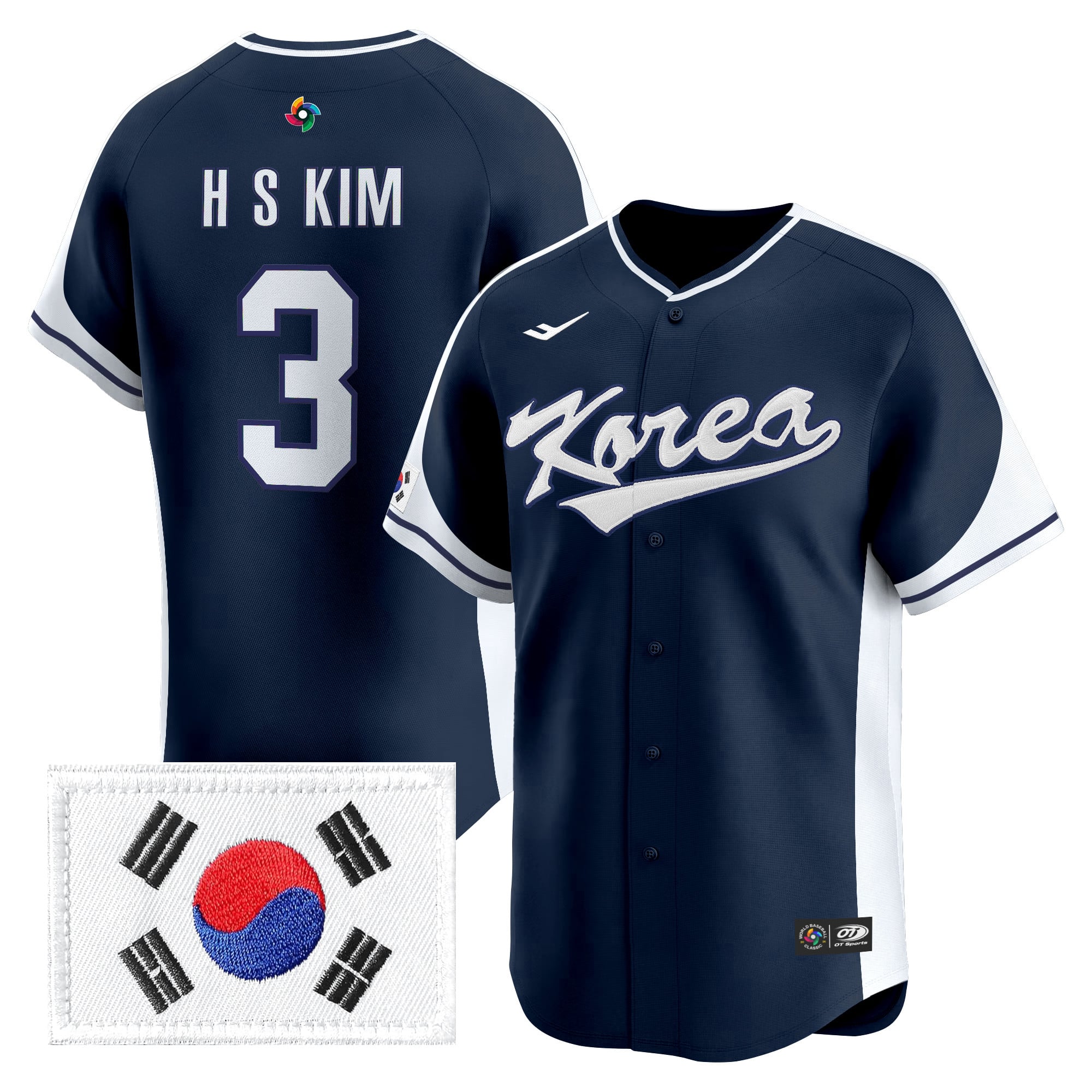 Team Korea 2026 World Baseball Classic Vapor Premier Jersey - All Stitched