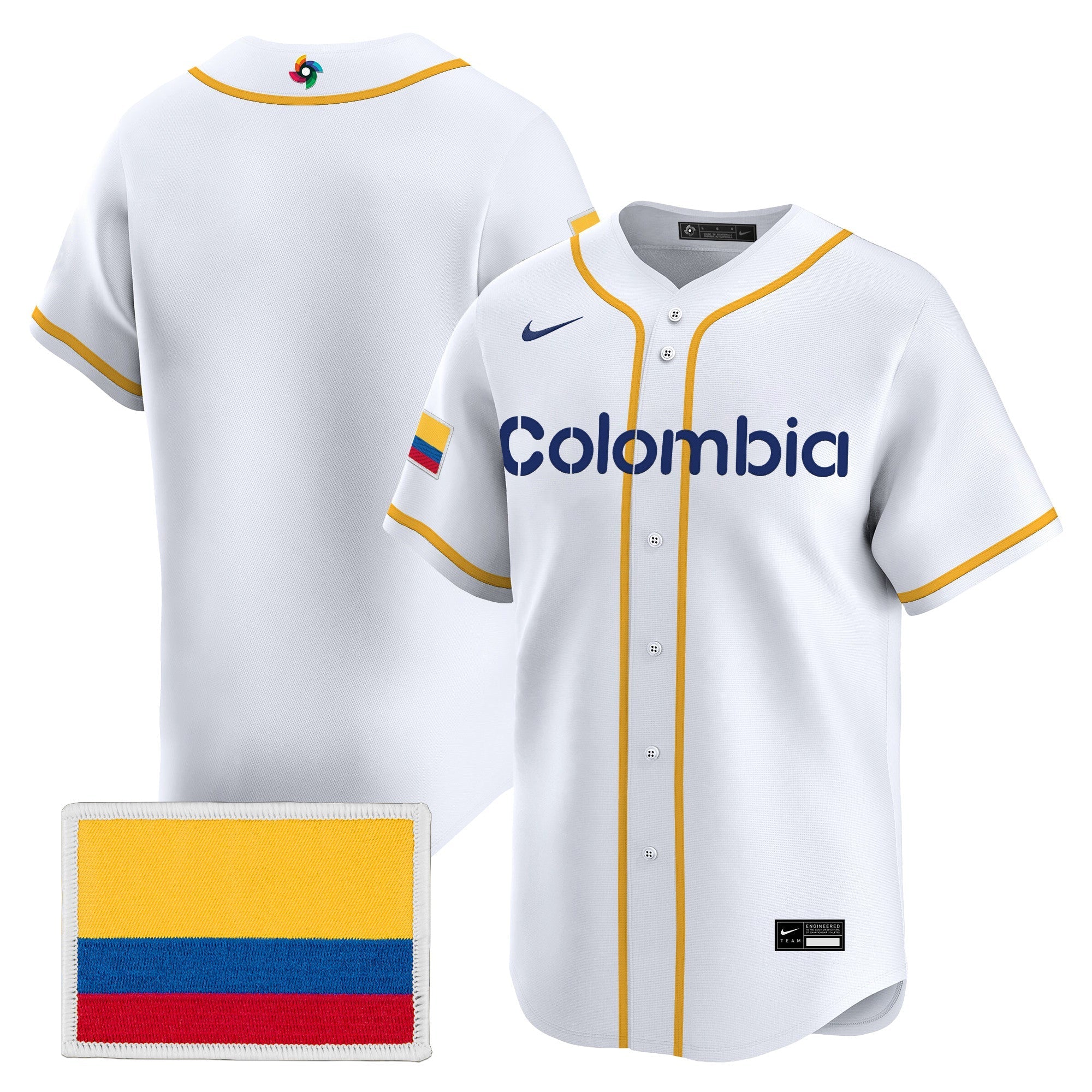 Team Colombia 2026 World Baseball Classic Vapor Premier Jersey - All Stitched
