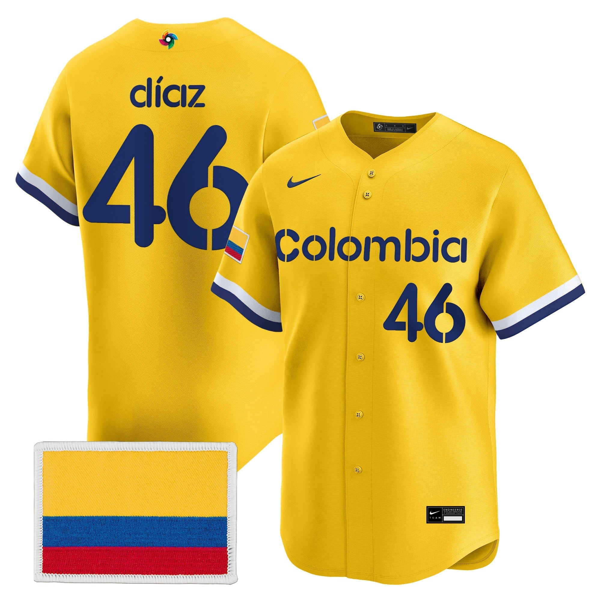Team Colombia 2026 World Baseball Classic Vapor Premier Jersey - All Stitched