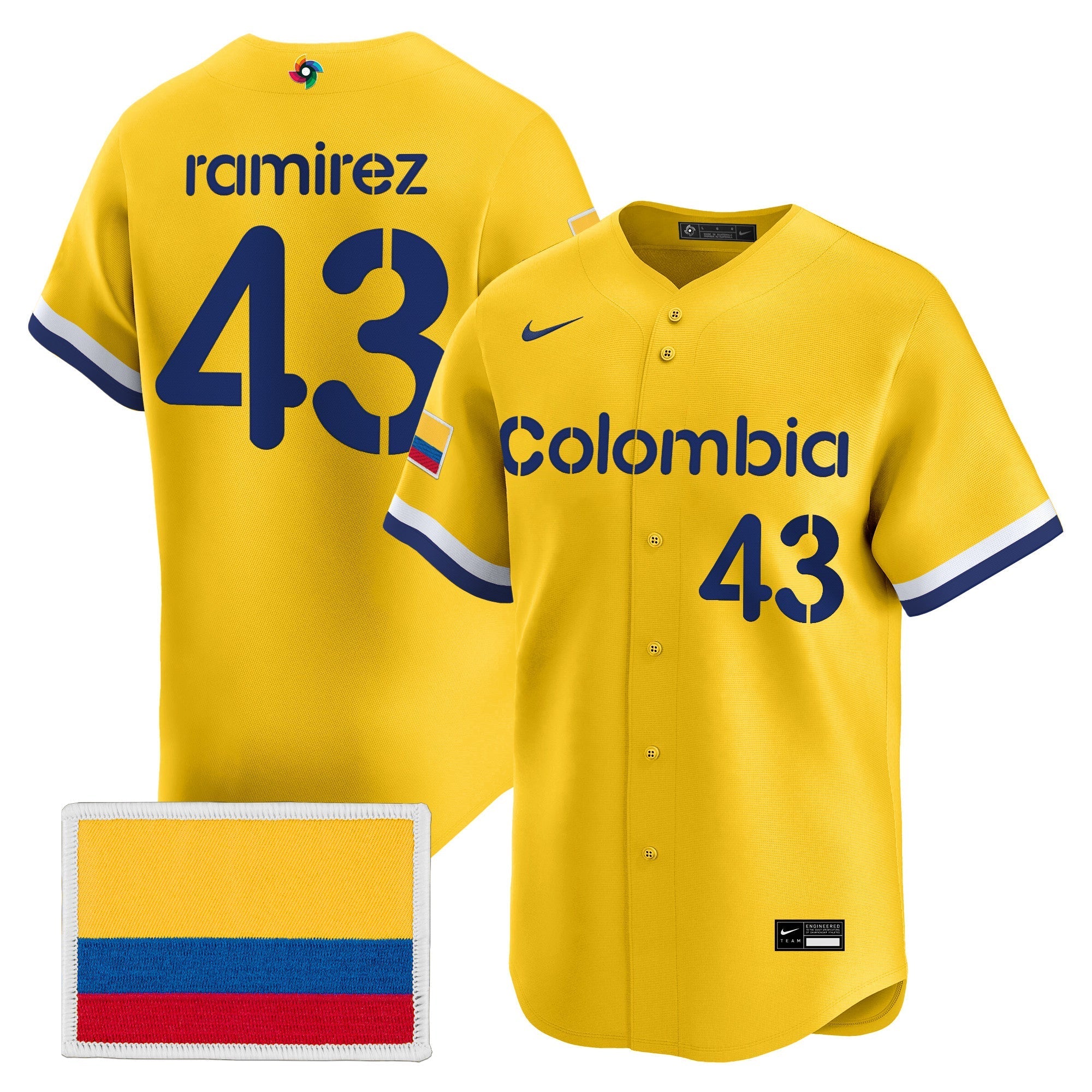 Team Colombia 2026 World Baseball Classic Vapor Premier Jersey - All Stitched