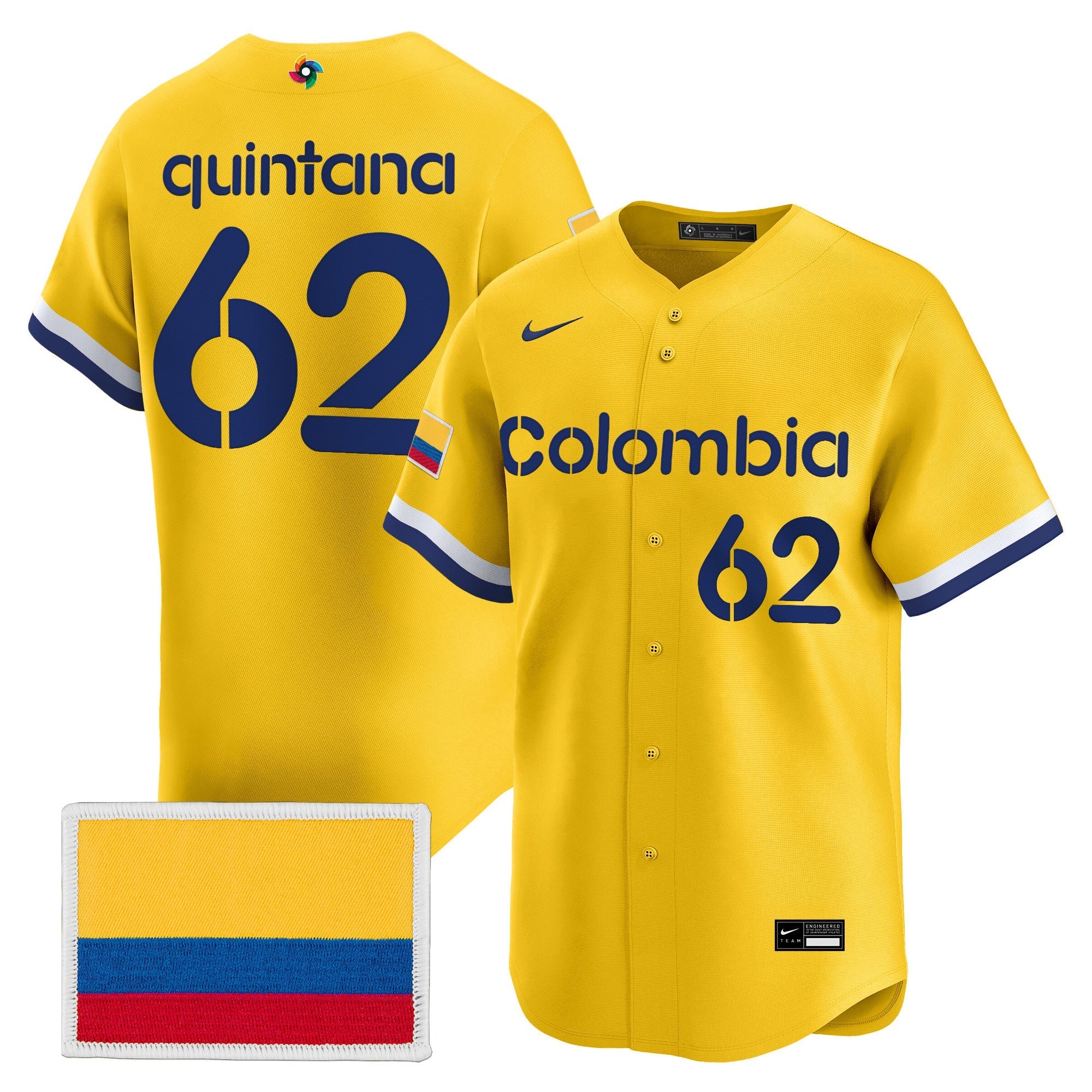 Team Colombia 2026 World Baseball Classic Vapor Premier Jersey - All Stitched