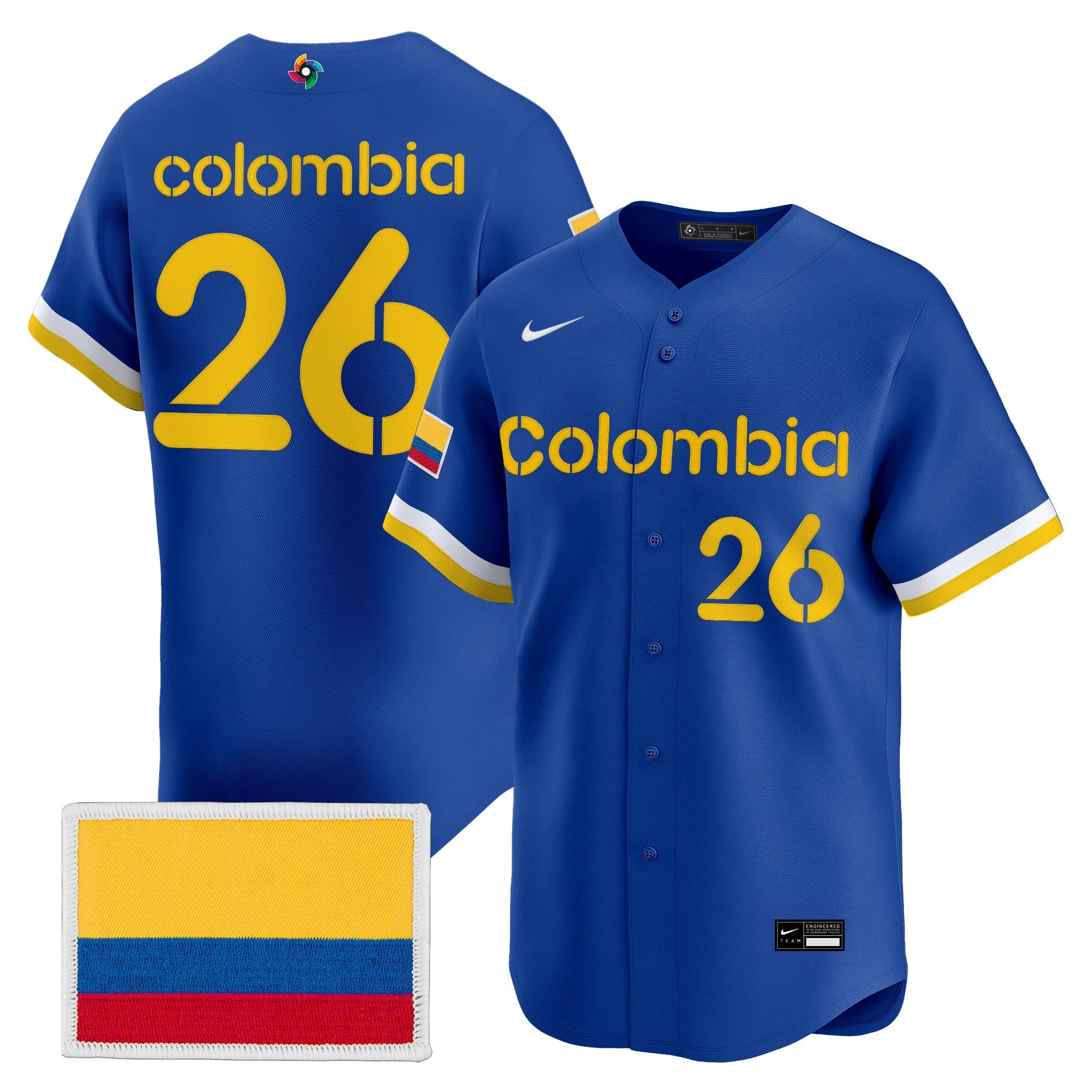 Team Colombia 2026 World Baseball Classic Vapor Premier Jersey - All Stitched