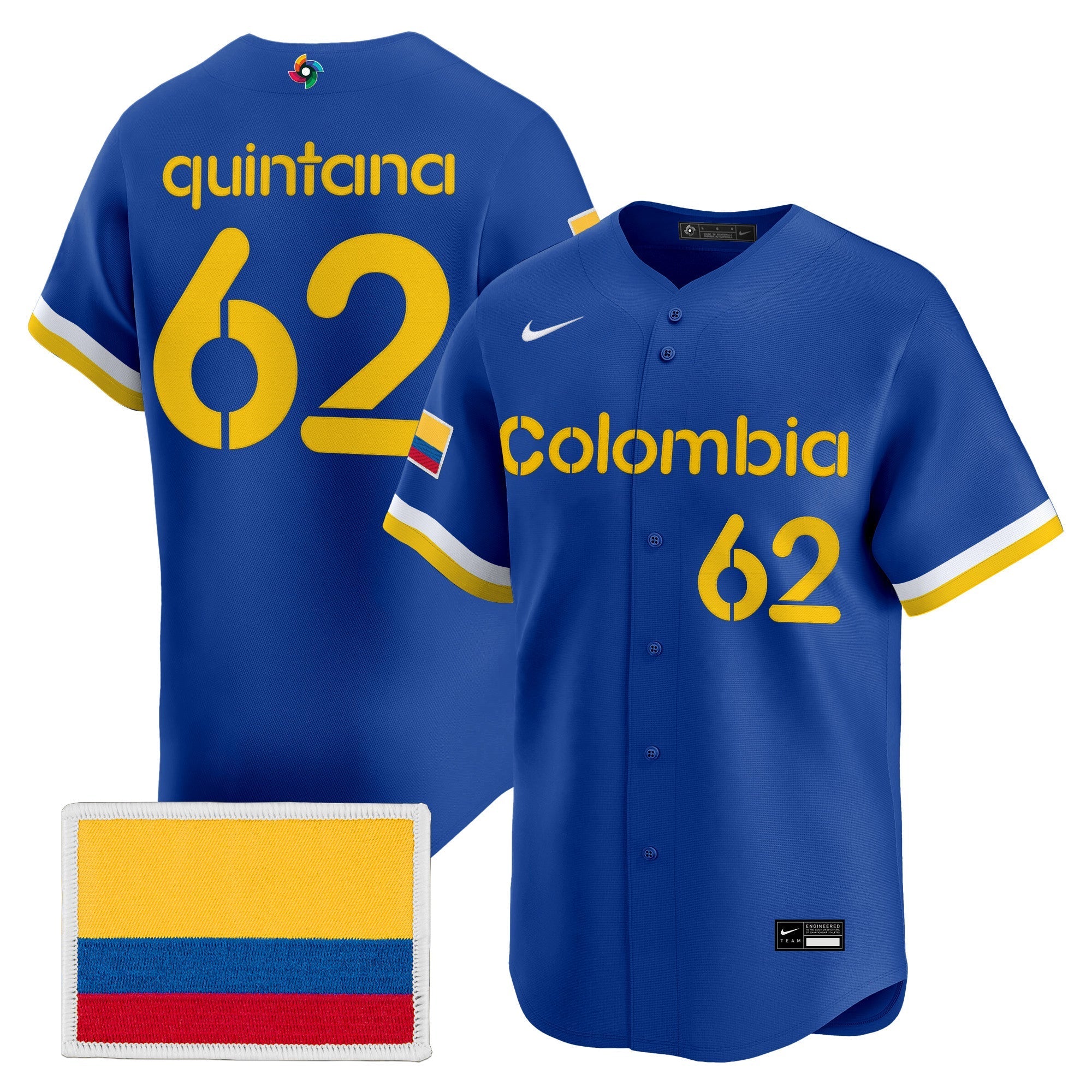 Team Colombia 2026 World Baseball Classic Vapor Premier Jersey - All Stitched