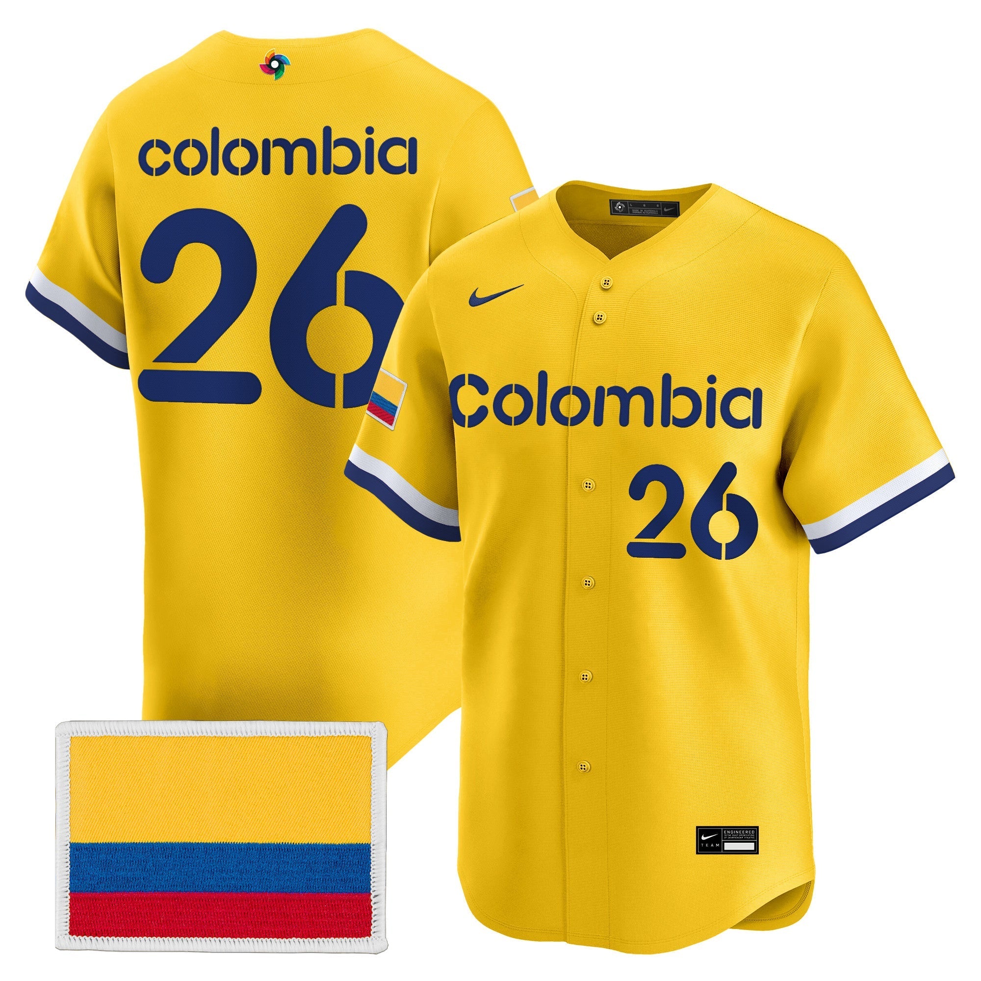 Team Colombia 2026 World Baseball Classic Vapor Premier Jersey - All Stitched