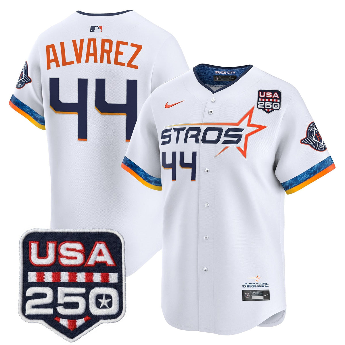 Menâs HOU 250America Patch Vapor Premier Limited Jersey - All Stitched