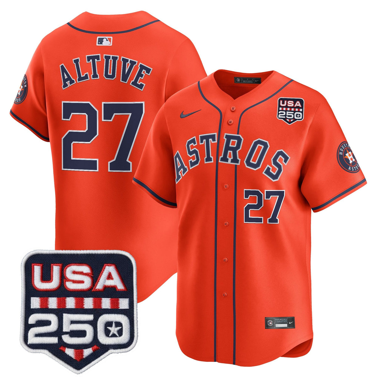Menâs HOU 250America Patch Vapor Premier Limited Jersey - All Stitched