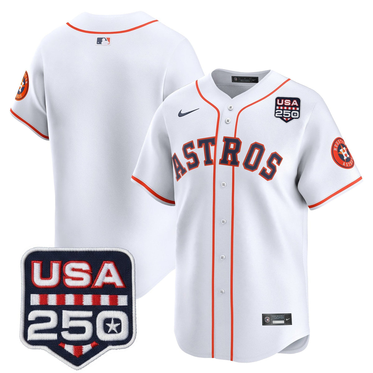 Menâs HOU 250America Patch Vapor Premier Limited Jersey - All Stitched