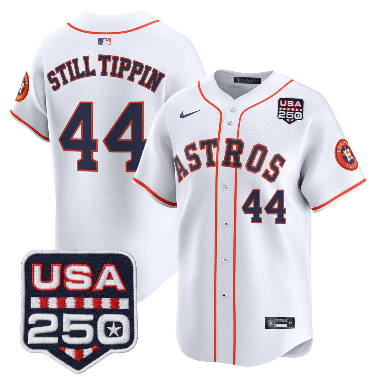 Menâs HOU 250America Patch Vapor Premier Limited Jersey - All Stitched