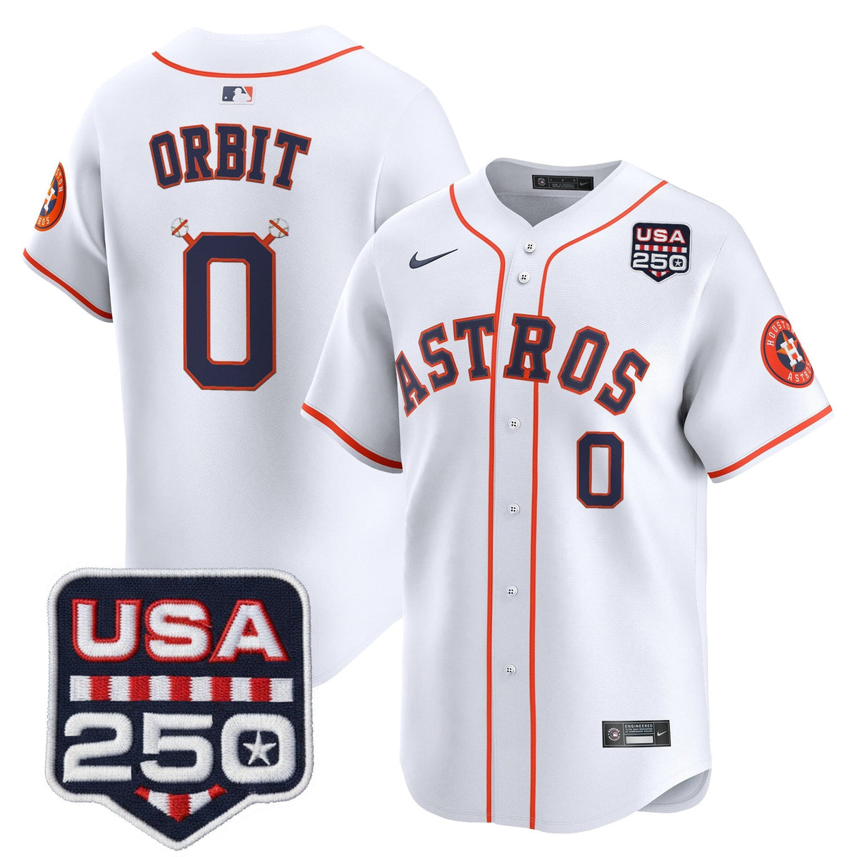 Menâs HOU 250America Patch Vapor Premier Limited Jersey - All Stitched