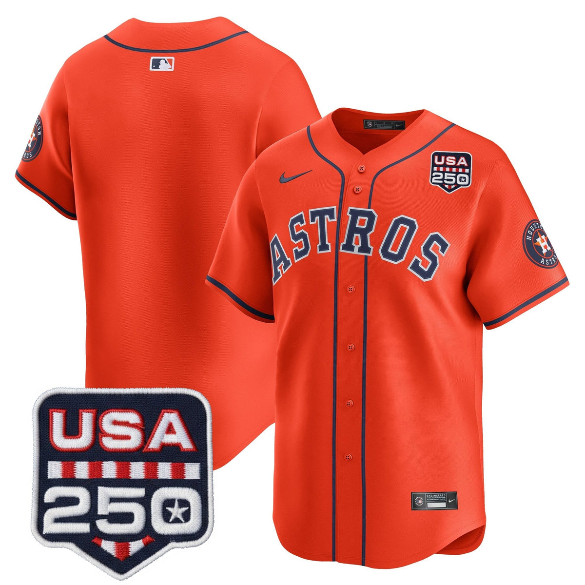 Menâs HOU 250America Patch Vapor Premier Limited Jersey - All Stitched