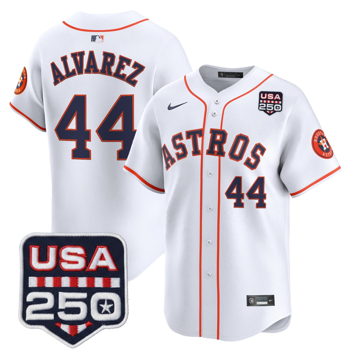 Menâs HOU 250America Patch Vapor Premier Limited Jersey - All Stitched
