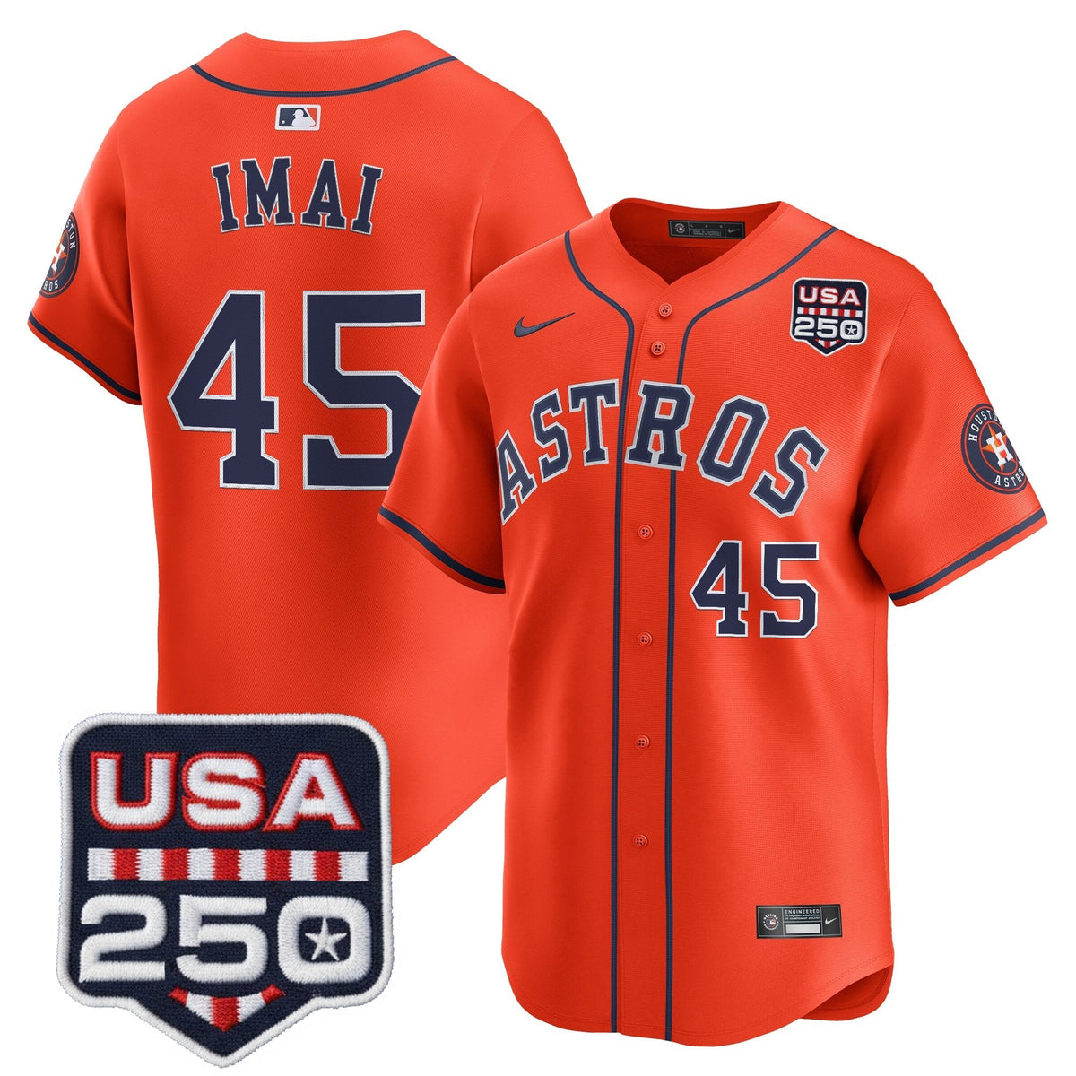 Menâs HOU 250America Patch Vapor Premier Limited Jersey - All Stitched