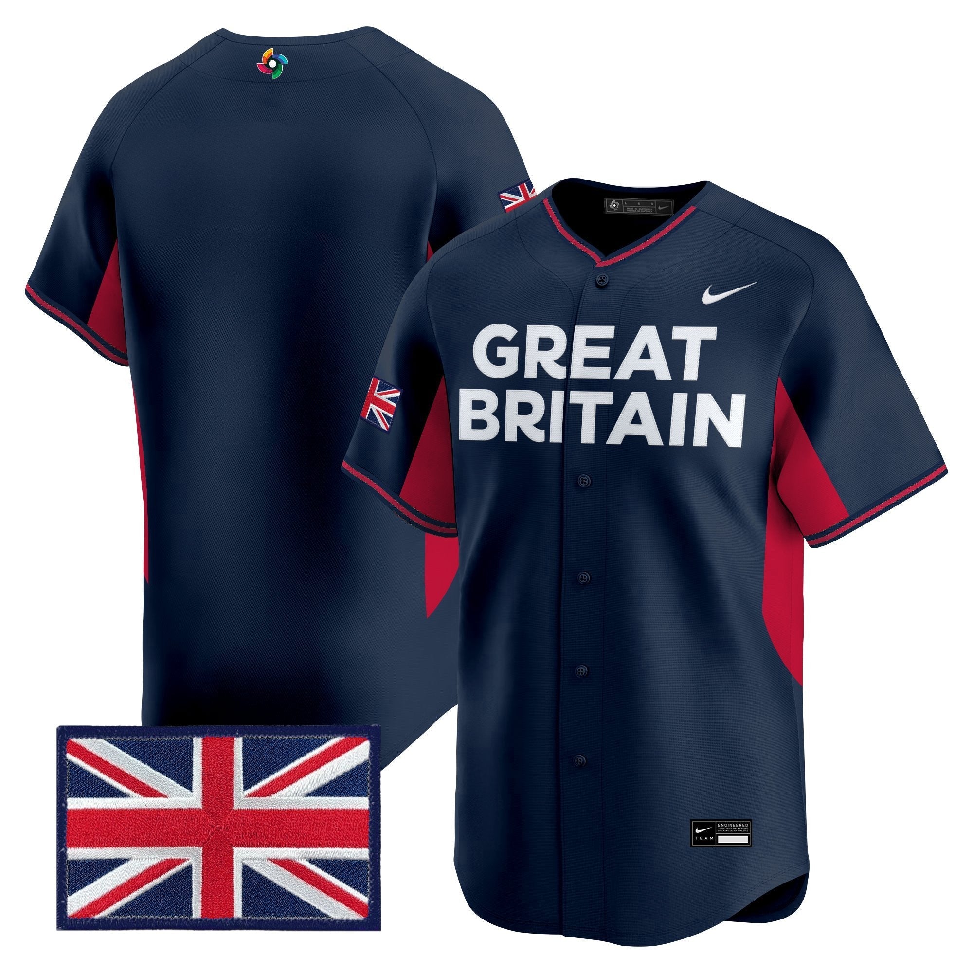 Team Great Britain 2026 World Baseball Classic Vapor Premier Jersey - All Stitched