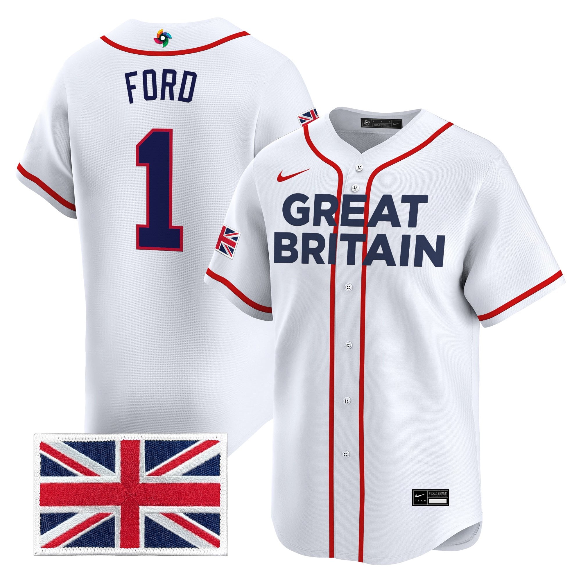 Team Great Britain 2026 World Baseball Classic Vapor Premier Jersey - All Stitched