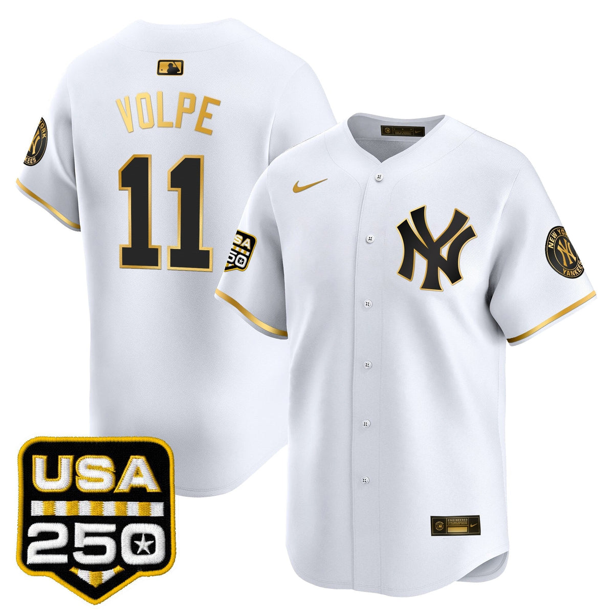 NYY 250America Patch Vapor Premier Limited Jersey - All Stitched