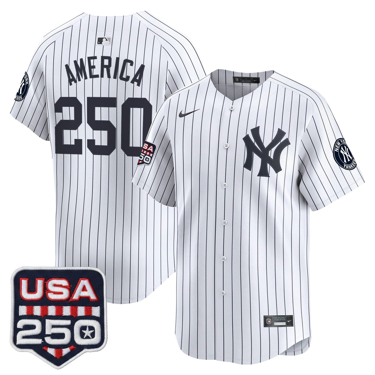 NYY 250America Patch Vapor Premier Limited Jersey - All Stitched