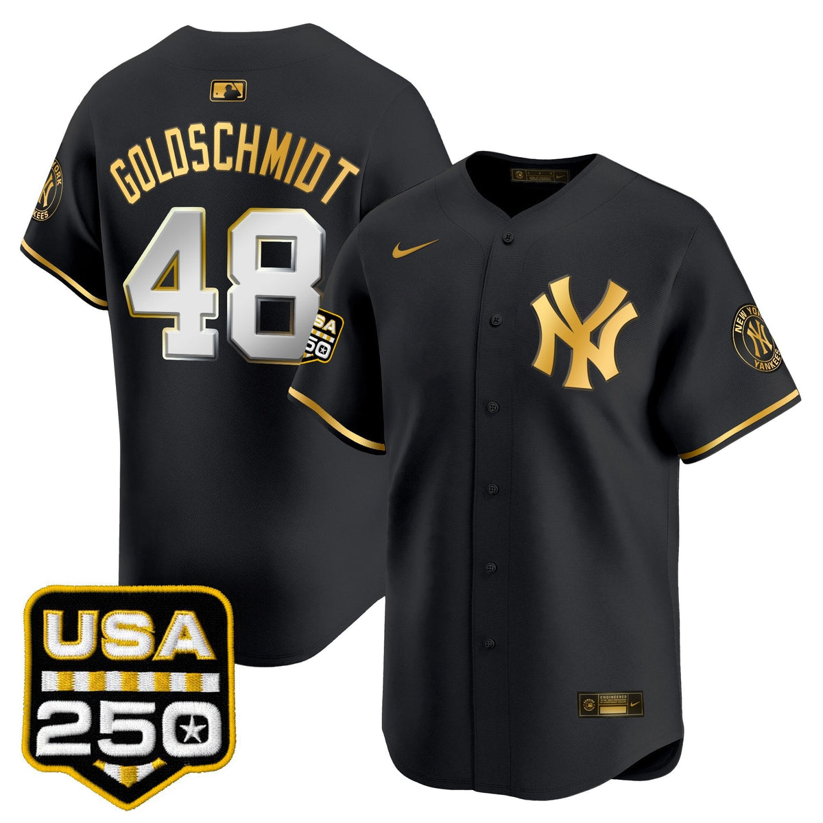 NYY 250America Patch Vapor Premier Limited Jersey - All Stitched