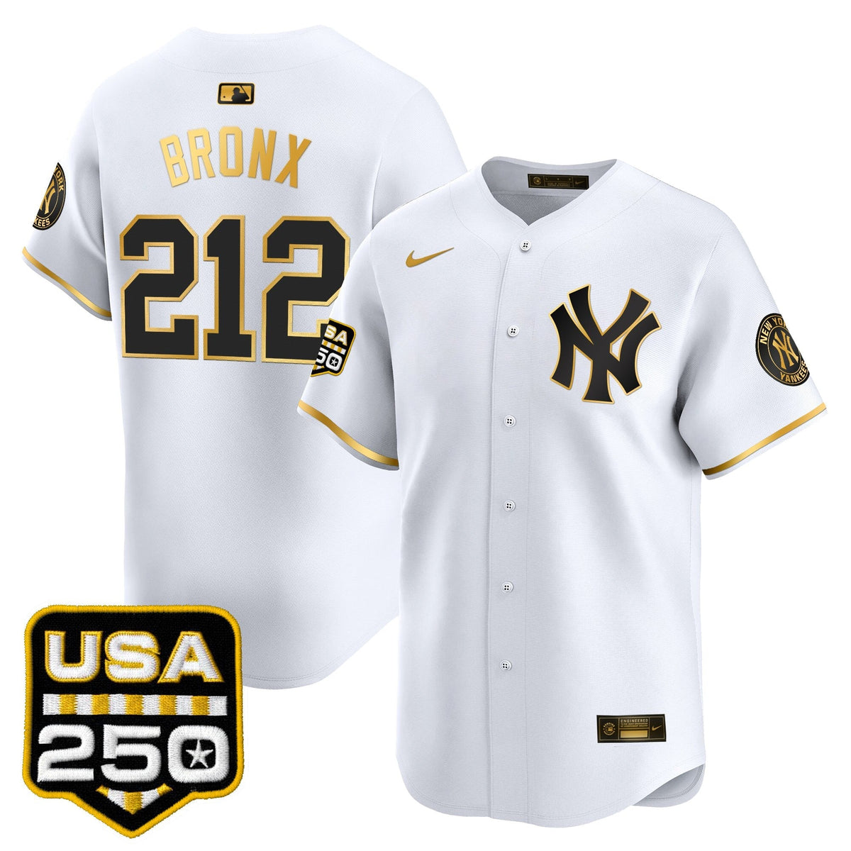 NYY 250America Patch Vapor Premier Limited Jersey - All Stitched