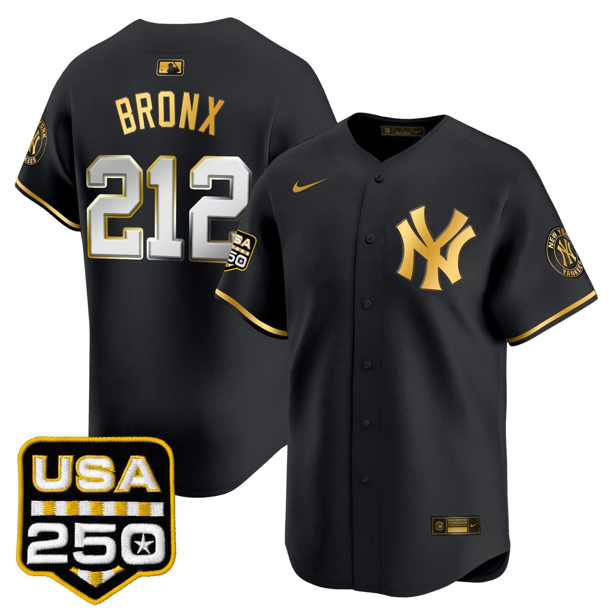 NYY 250America Patch Vapor Premier Limited Jersey - All Stitched