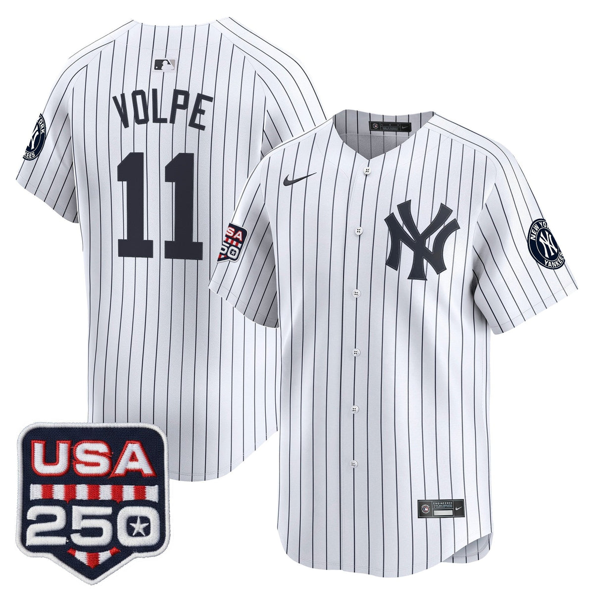 NYY 250America Patch Vapor Premier Limited Jersey - All Stitched