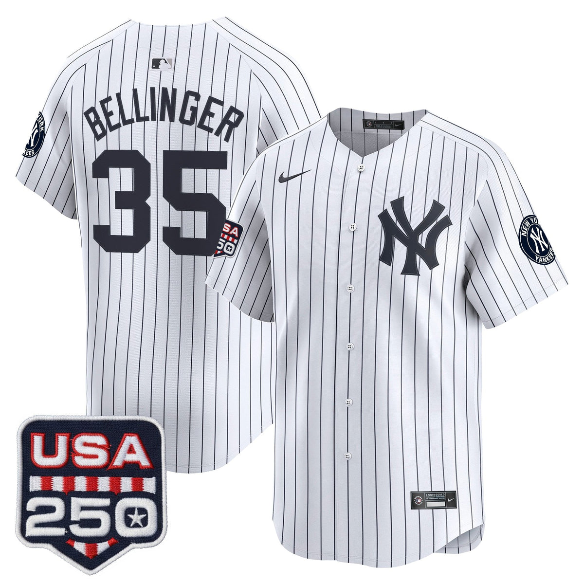 NYY 250America Patch Vapor Premier Limited Jersey - All Stitched