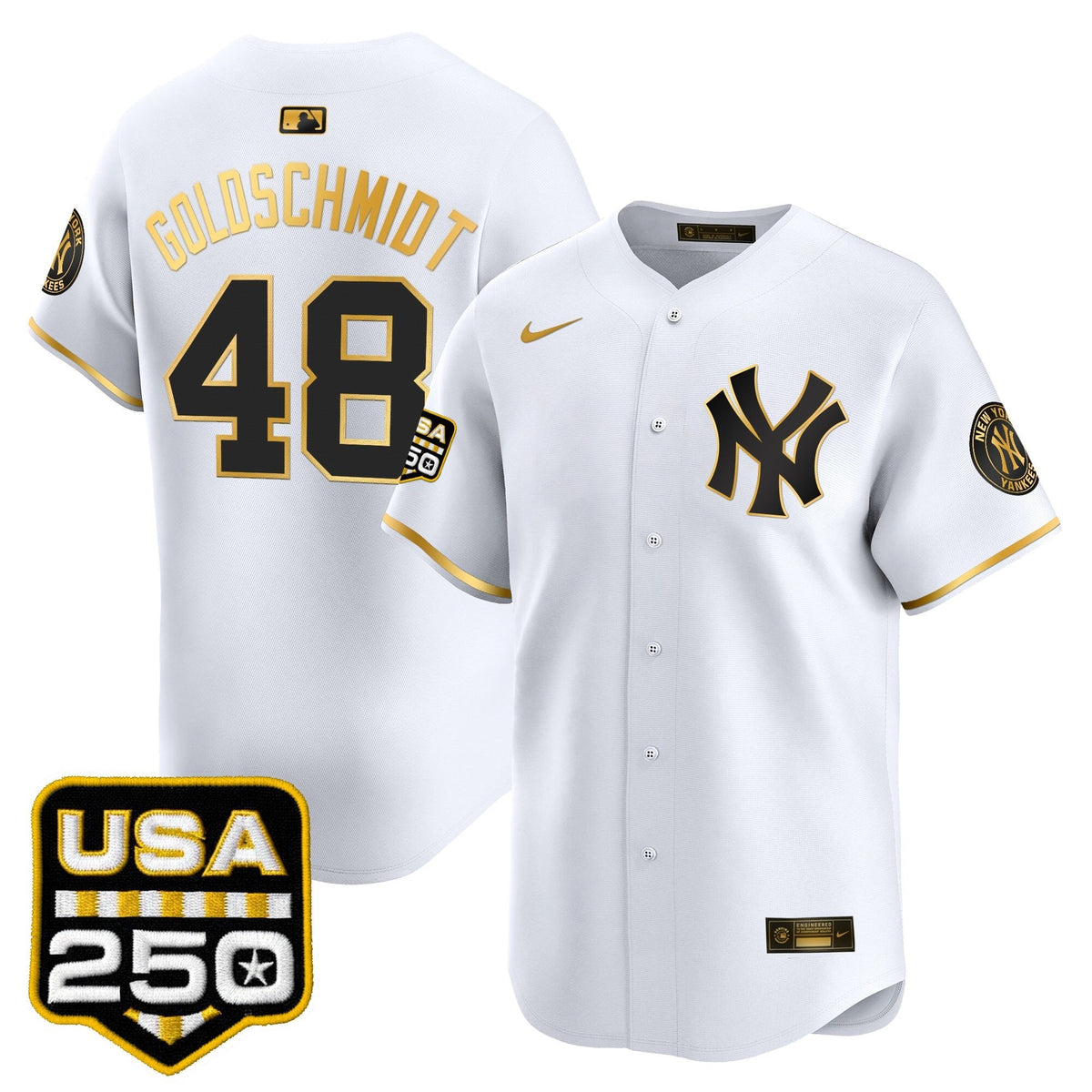 NYY 250America Patch Vapor Premier Limited Jersey - All Stitched