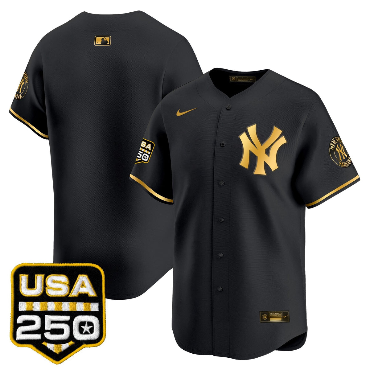 NYY 250America Patch Vapor Premier Limited Jersey - All Stitched