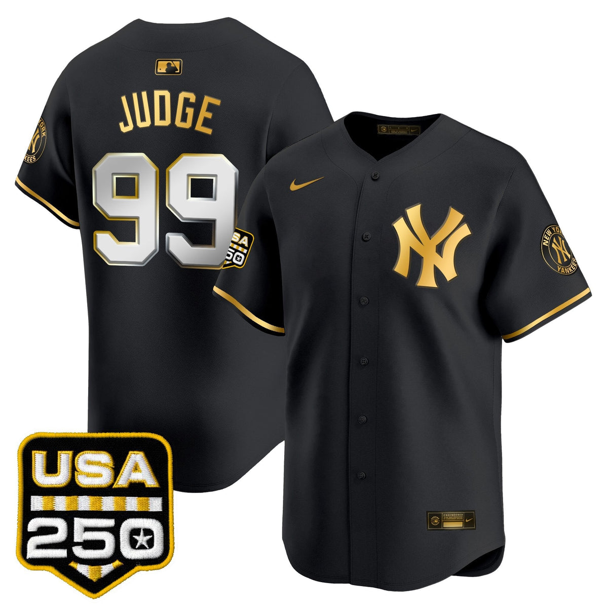 NYY 250America Patch Vapor Premier Limited Jersey - All Stitched