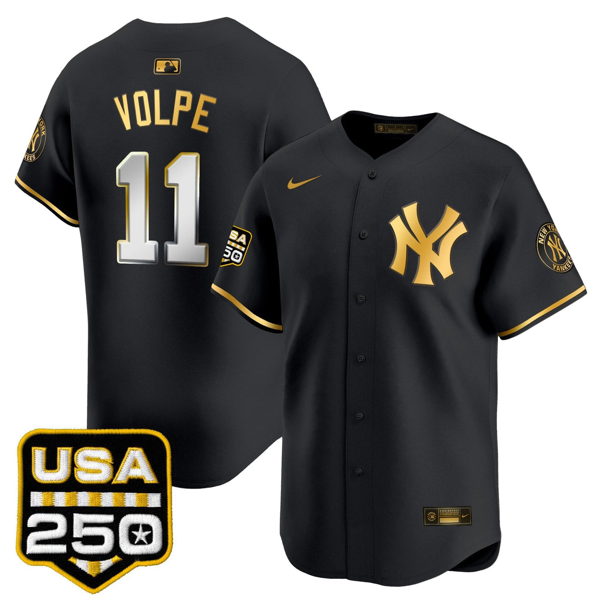 NYY 250America Patch Vapor Premier Limited Jersey - All Stitched