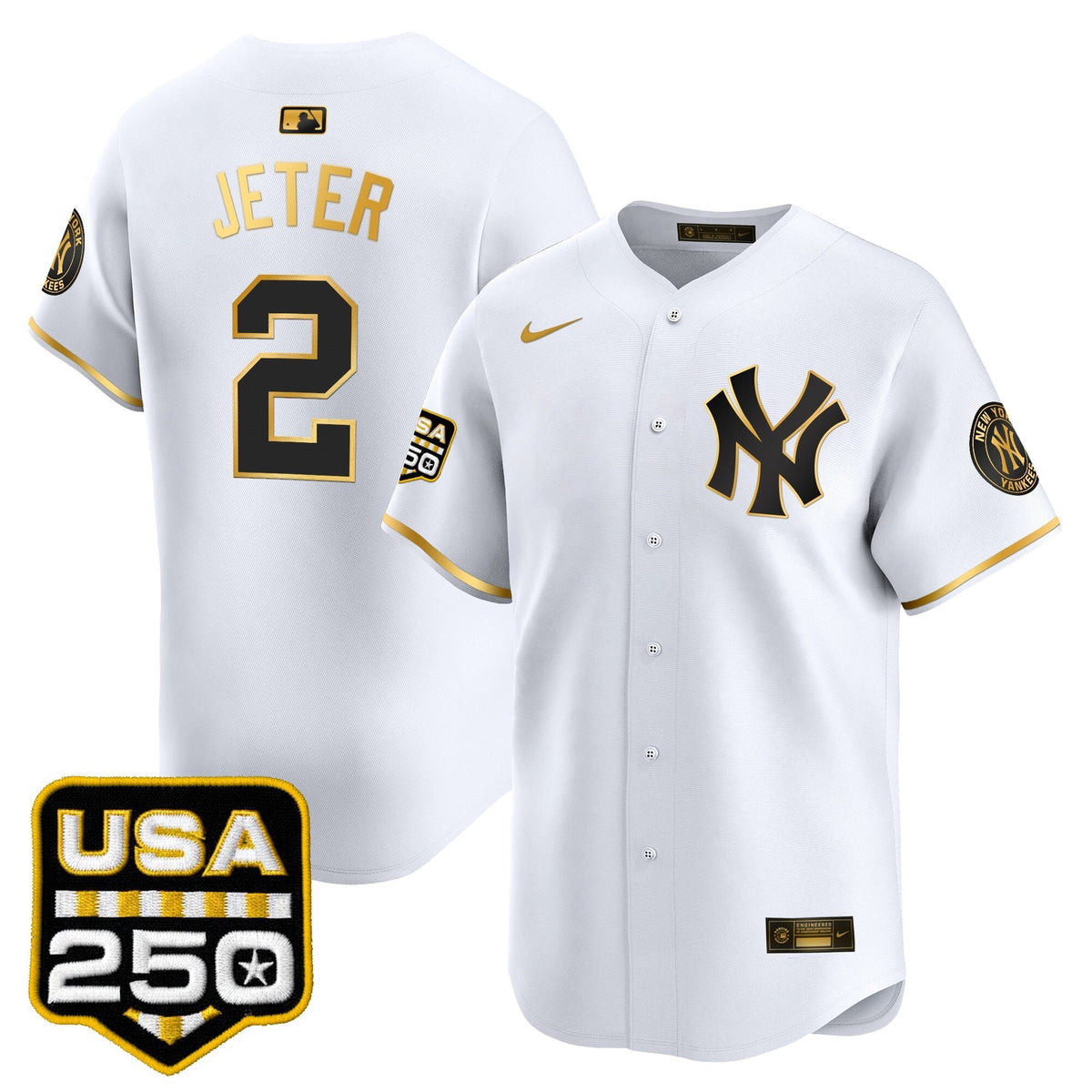 NYY 250America Patch Vapor Premier Limited Jersey - All Stitched
