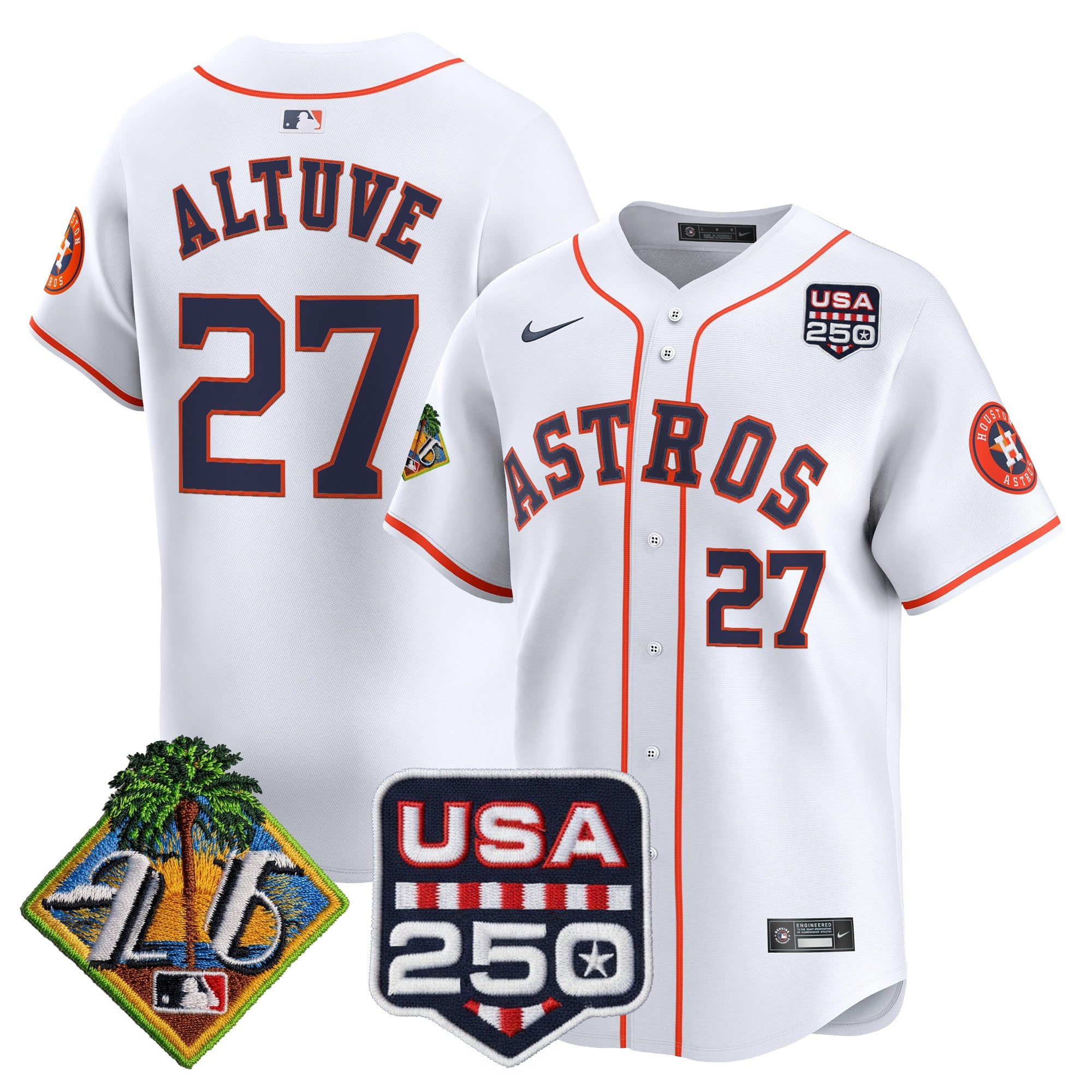 HOU 2026 Spring Training & 250America Patch Vapor Premier Limited Jersey - All Stitched
