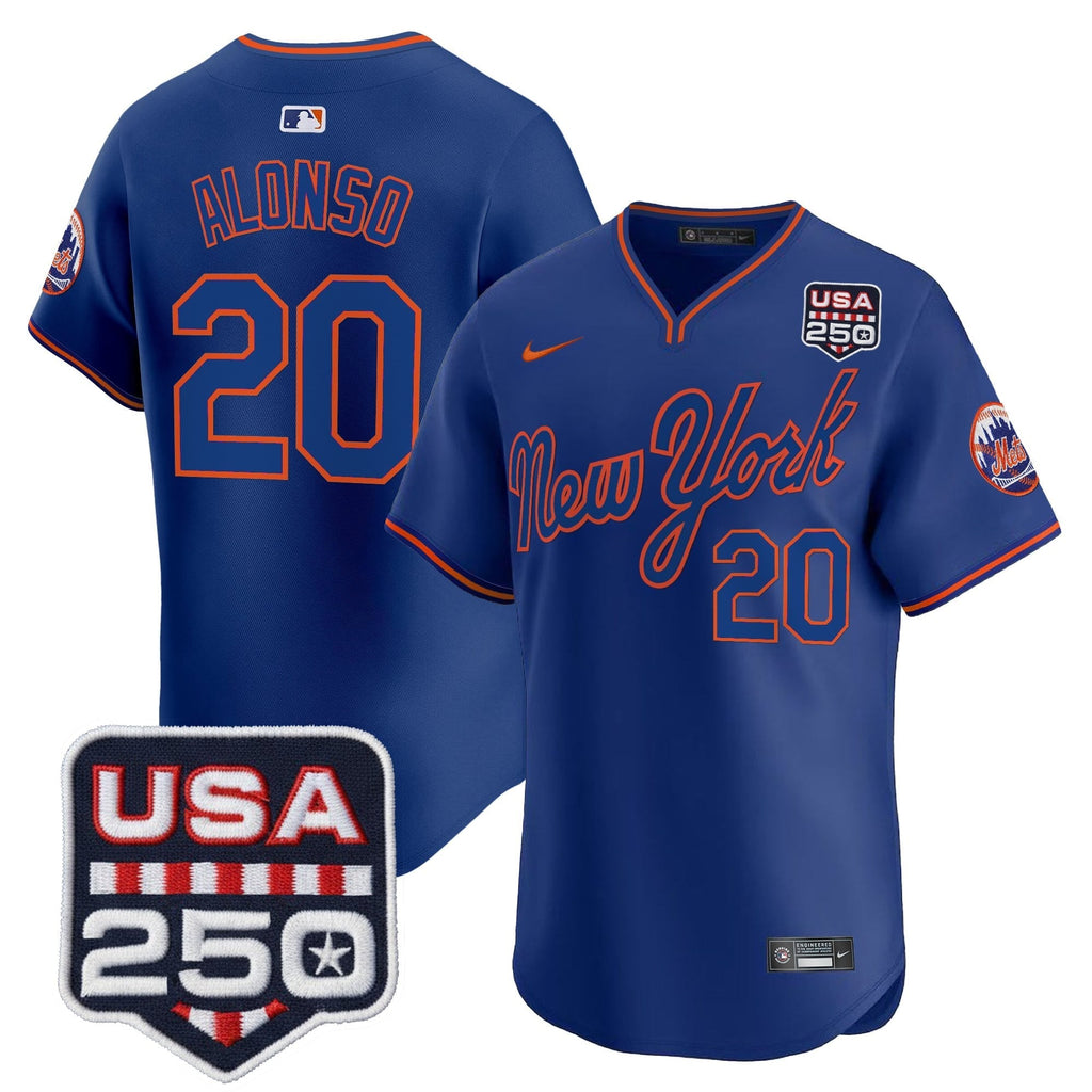 NYM Road Alternate & 250America Patch Vapor Limited Jersey - All Stitched