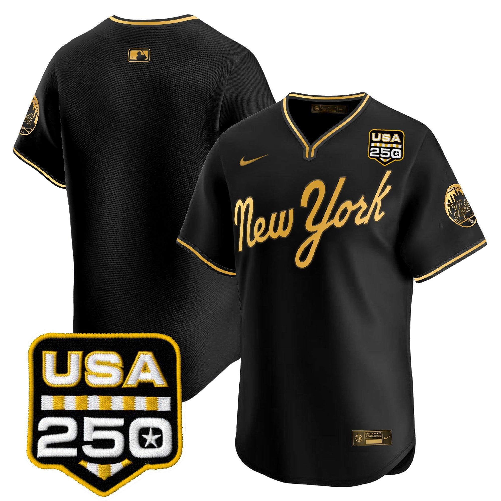 NYM Road Alternate & 250America Patch Vapor Limited Jersey - All Stitched