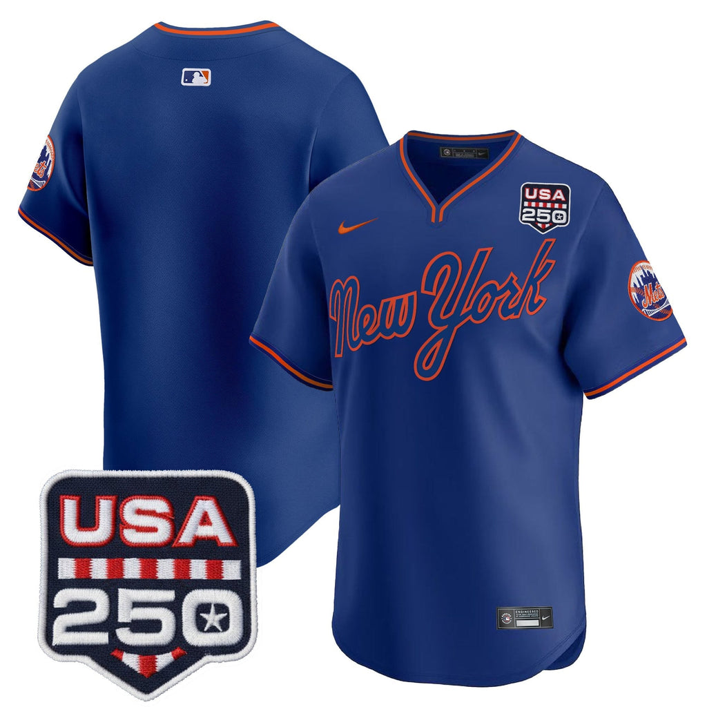NYM Road Alternate & 250America Patch Vapor Limited Jersey - All Stitched