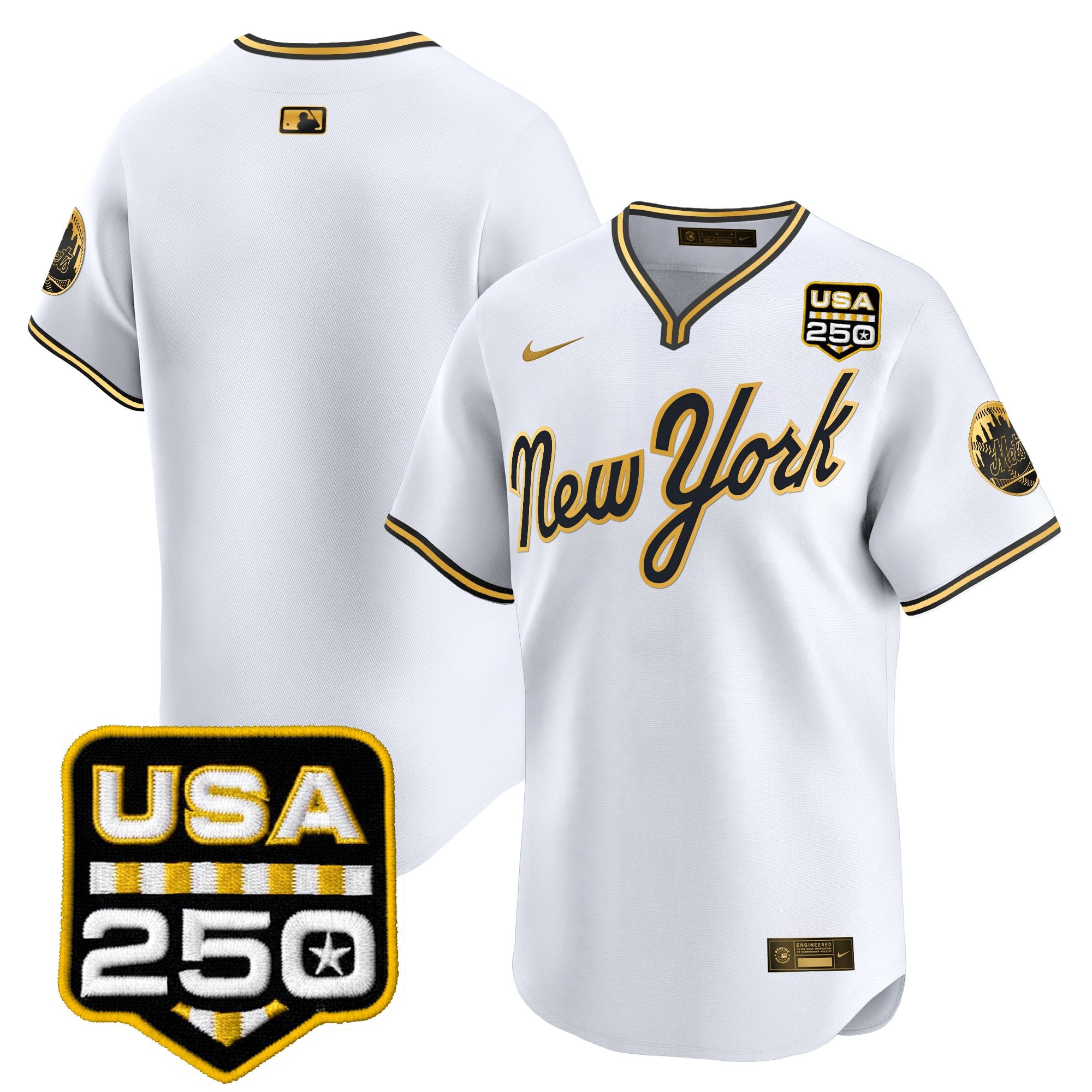 NYM Road Alternate & 250America Patch Vapor Limited Jersey - All Stitched
