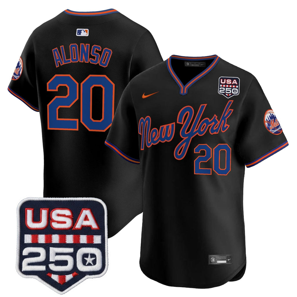 NYM Road Alternate & 250America Patch Vapor Limited Jersey - All Stitched