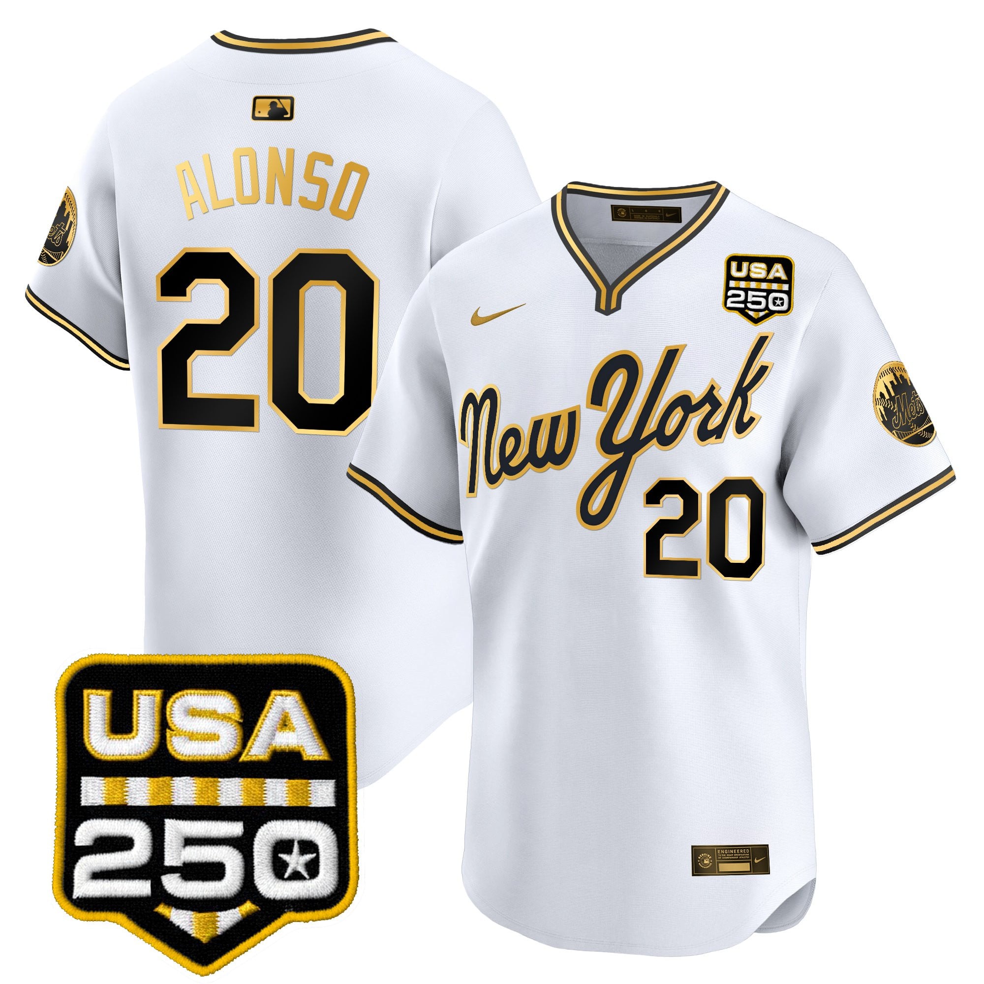 NYM Road Alternate & 250America Patch Vapor Limited Jersey - All Stitched