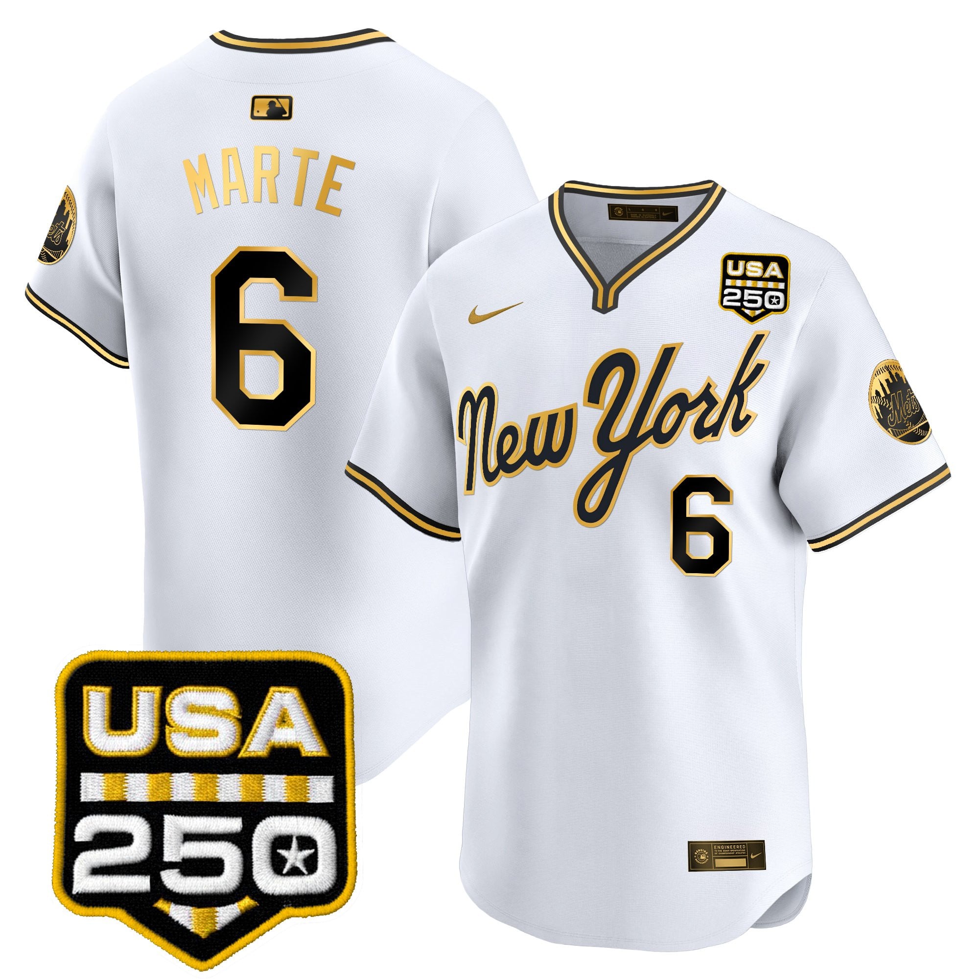 NYM Road Alternate & 250America Patch Vapor Limited Jersey - All Stitched