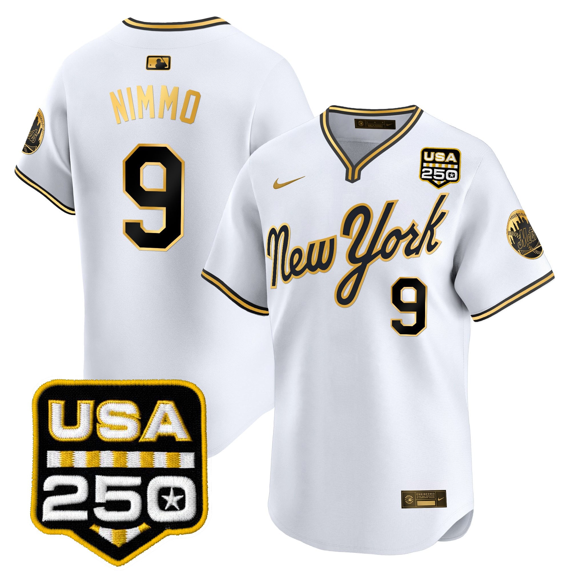 NYM Road Alternate & 250America Patch Vapor Limited Jersey - All Stitched