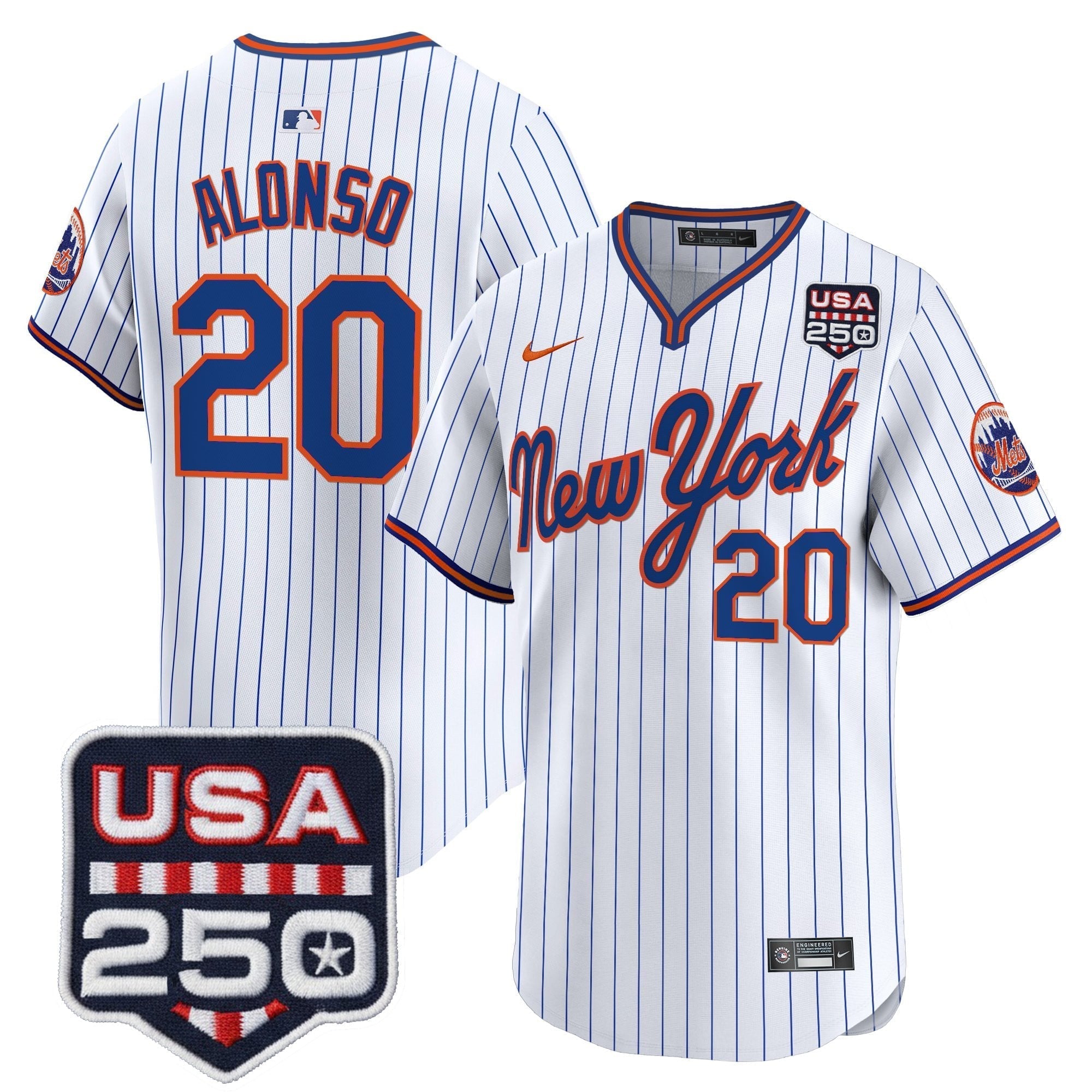 NYM Road Alternate & 250America Patch Vapor Limited Jersey - All Stitched