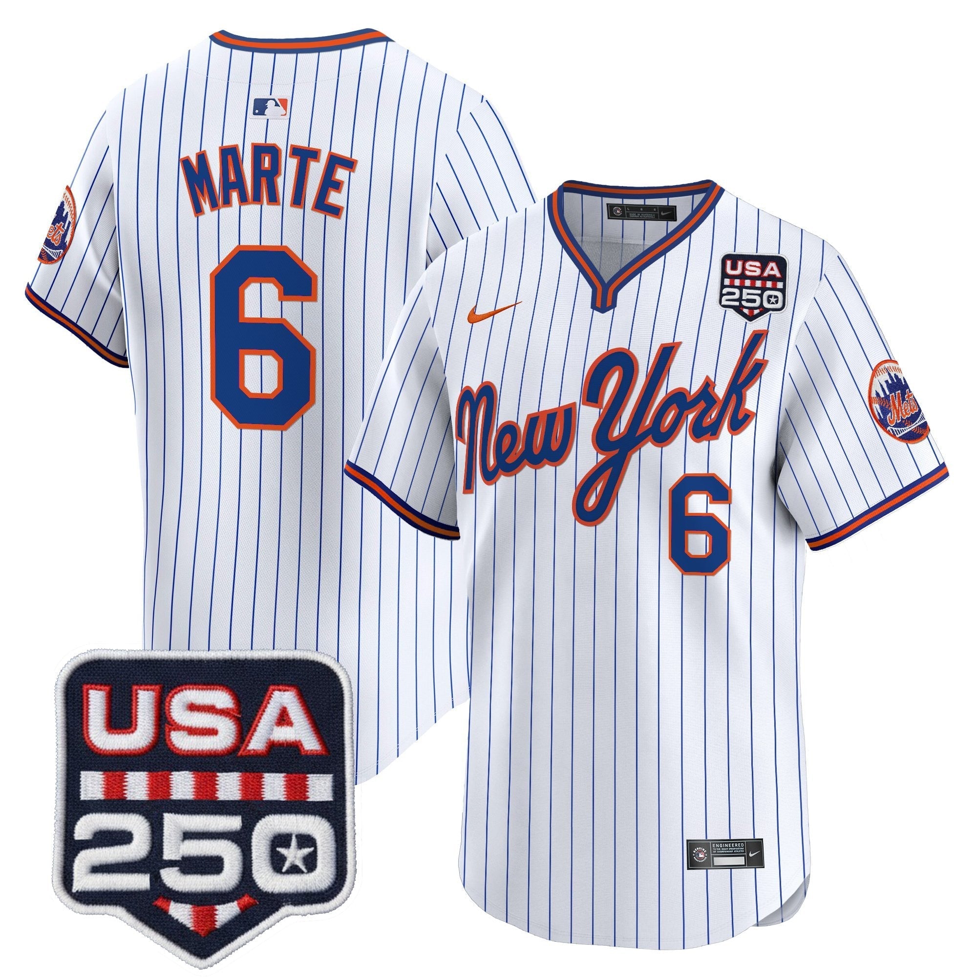 NYM Road Alternate & 250America Patch Vapor Limited Jersey - All Stitched