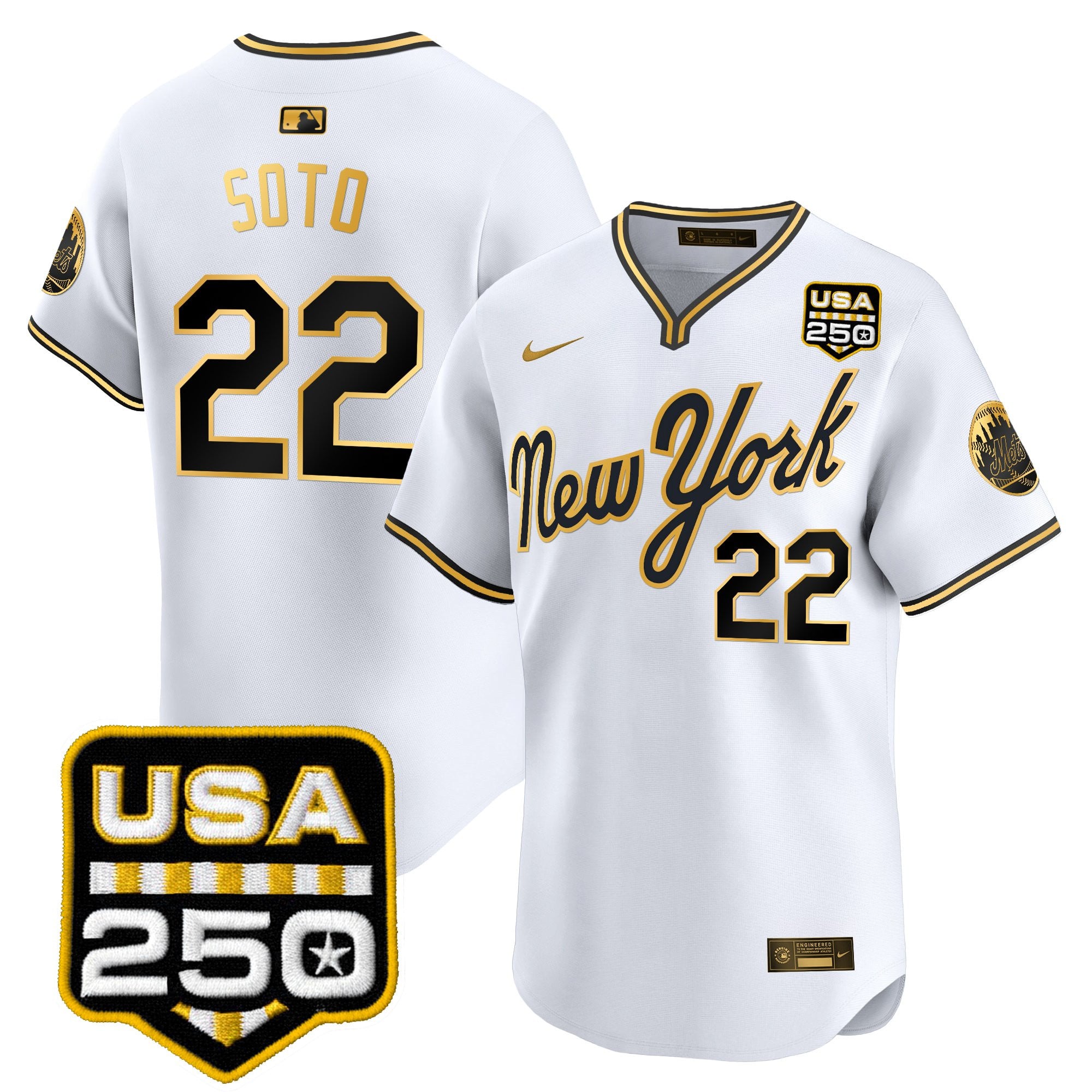 NYM Road Alternate & 250America Patch Vapor Limited Jersey - All Stitched