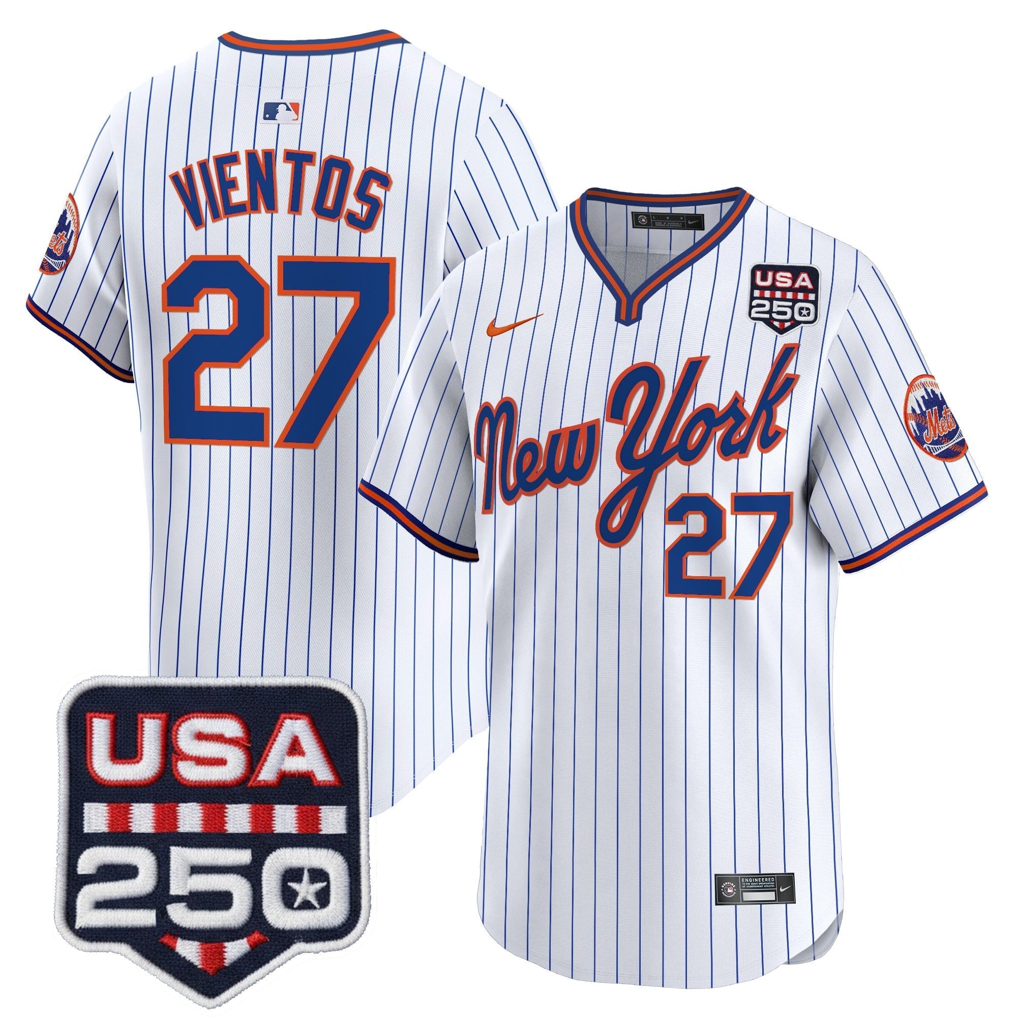 NYM Road Alternate & 250America Patch Vapor Limited Jersey - All Stitched