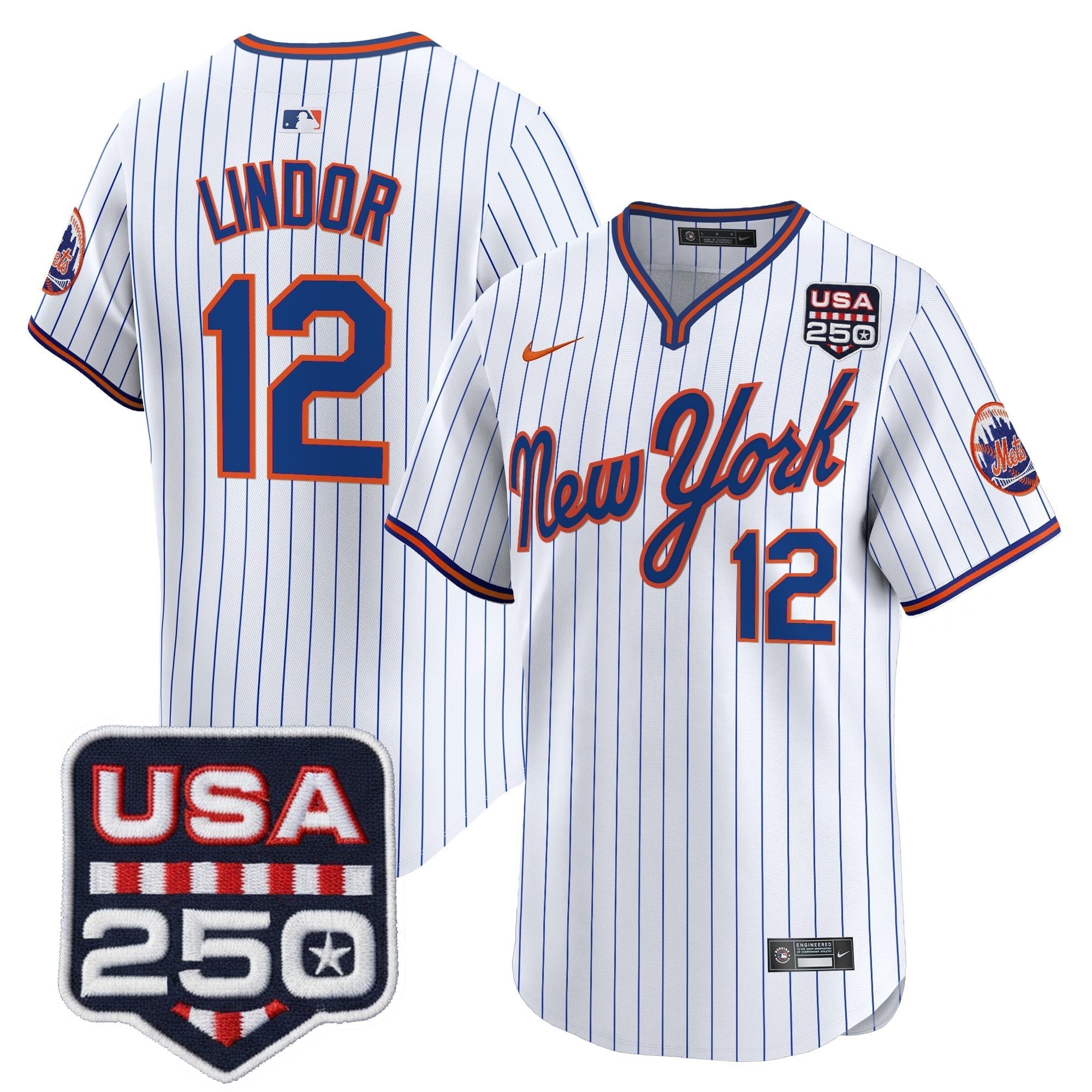 NYM Road Alternate & 250America Patch Vapor Limited Jersey - All Stitched