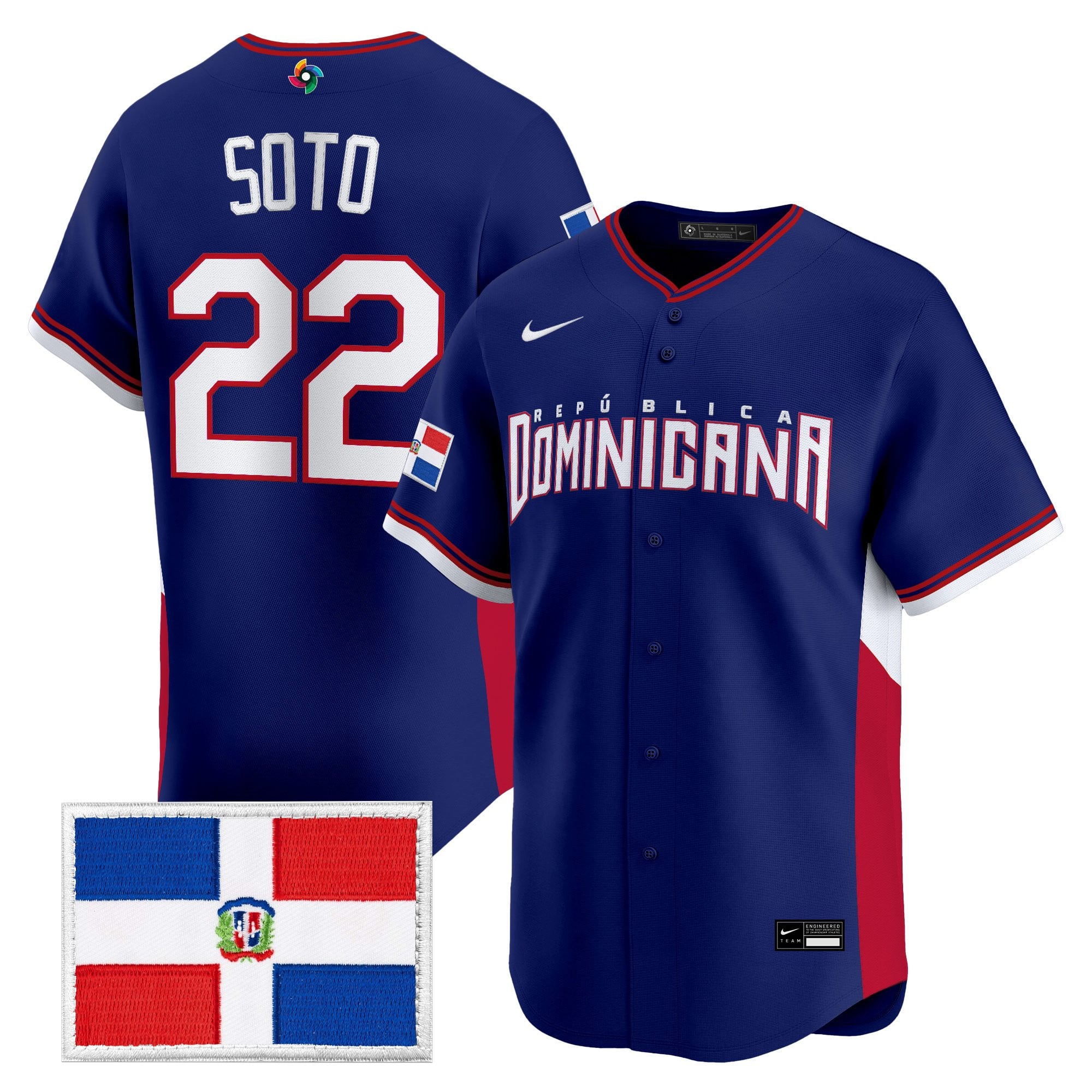Team Dominican Republic World Baseball Classic Vapor Premier Jersey - All Stitched