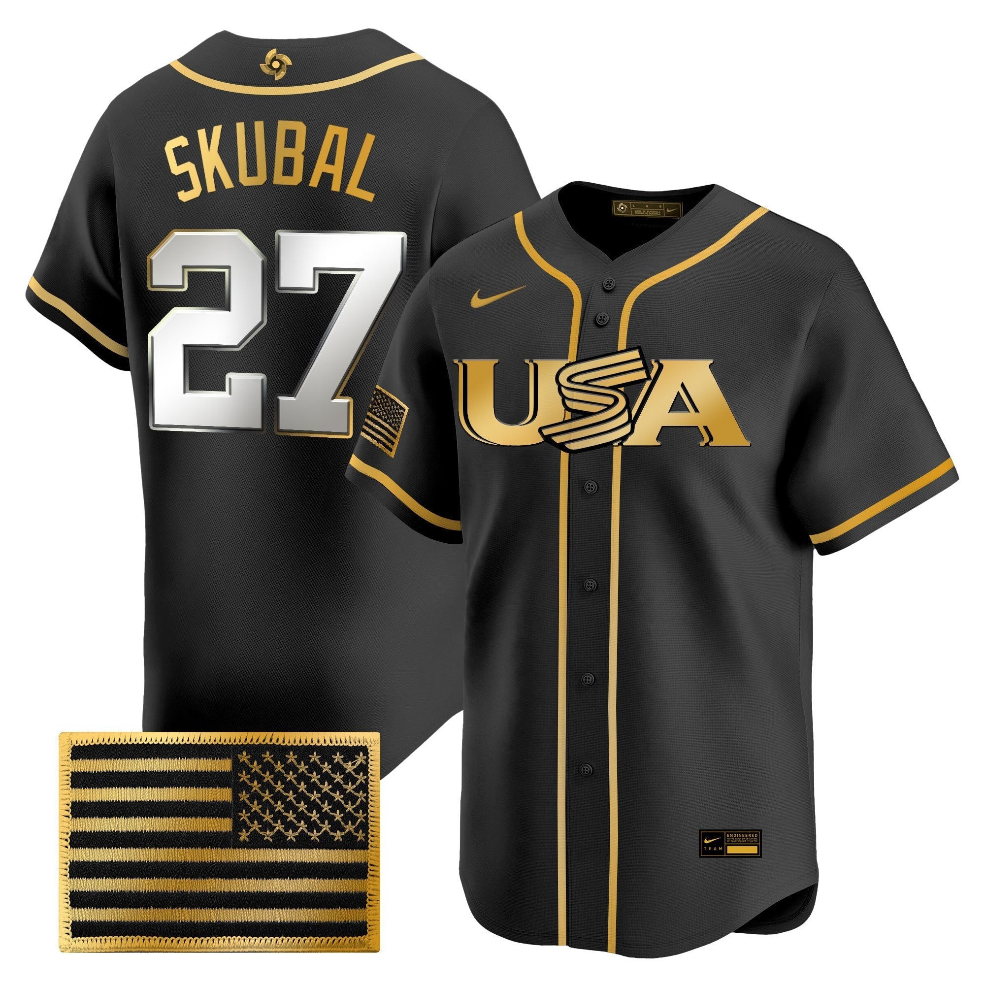 Team USA World Baseball Classic Vapor Premier Jersey - 2026 Roster - All Stitched